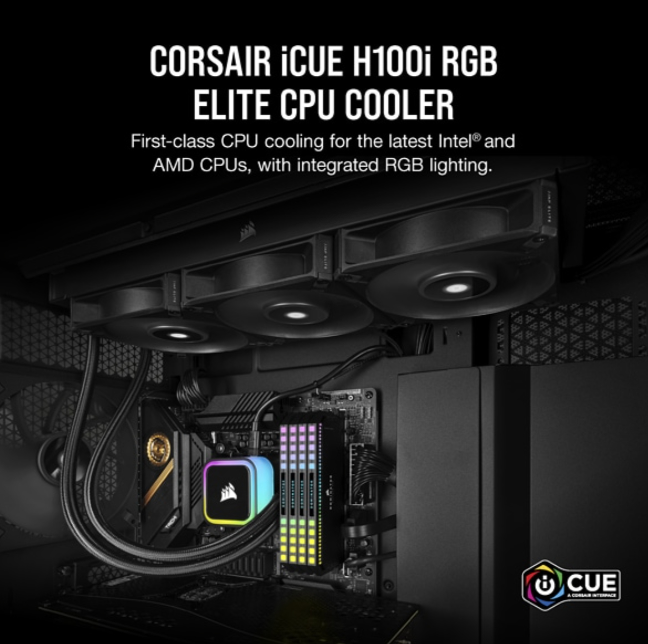 Corsair H100i Processor All-in-one liquid cooler 12 cm Black 1 pc(s)
