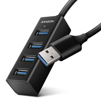 AXAGON HUE-M1A Superspeed USB-A Mini Hub 4x USB 3.0 - 20cm schwarz