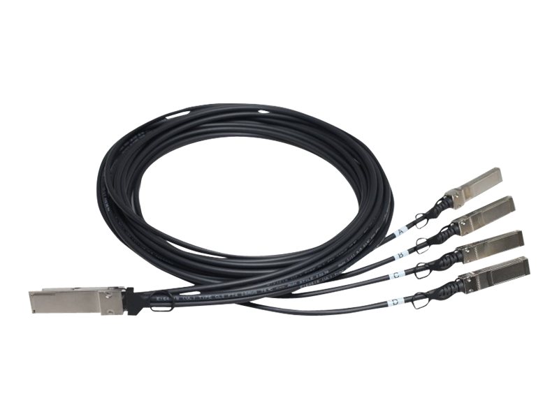 Hewlett Packard Enterprise X240 40G QSFP+ 4x10G SFP+ 5m DAC cable de red Negro