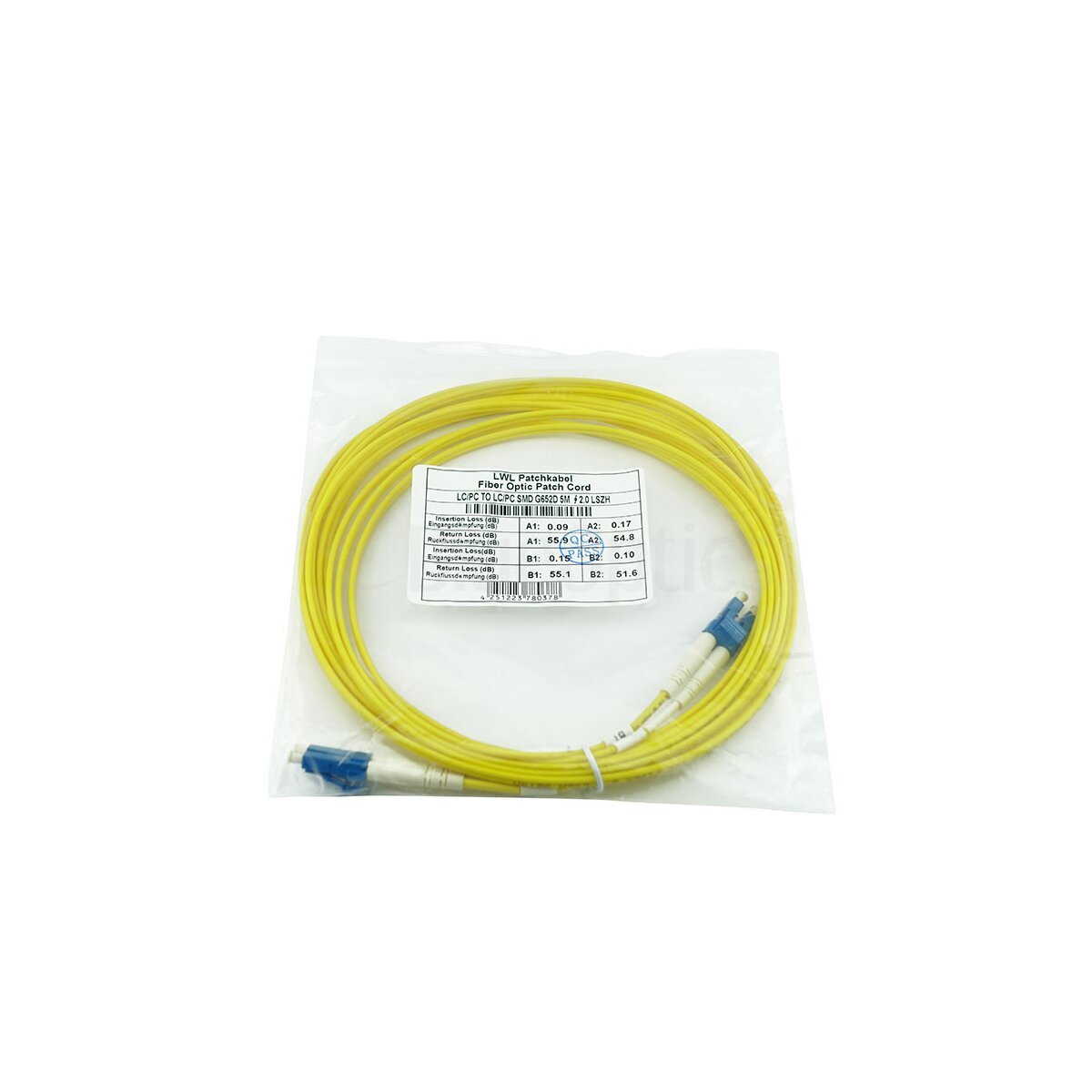 BlueOptics Ubiquiti UACC-OFC-S2-LULU-7.5M LC-LC Single-mode OS2 Patchkabel 7.5 Meter