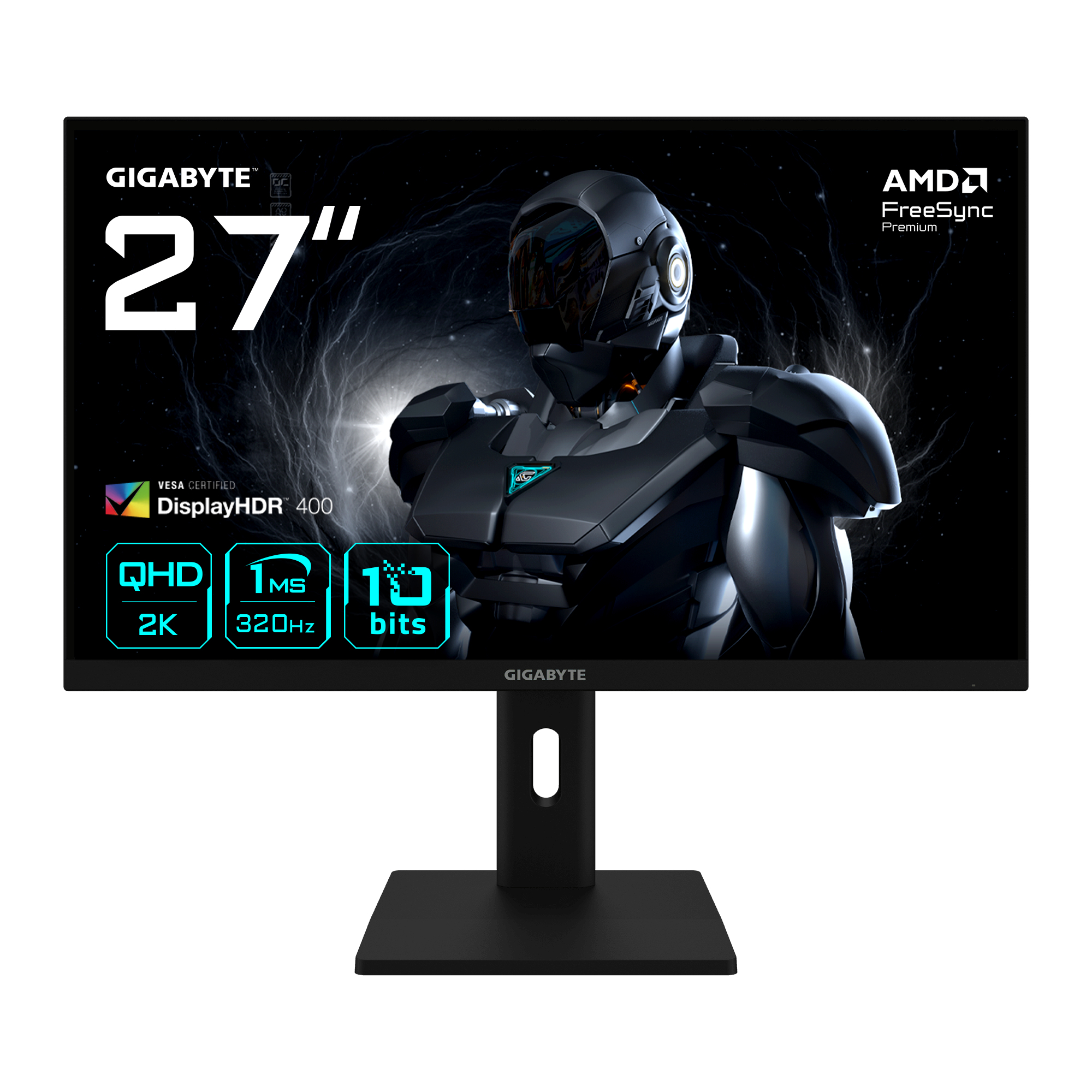 GIGABYTE G27Q3 Monitor Gaming 27 2K QHD - 2560 x 1440, 320Hz, 1ms, 350 cd/m�, FreeSync Premium, Display HDR400, HDMI 2.0, DisplayPort 1.4