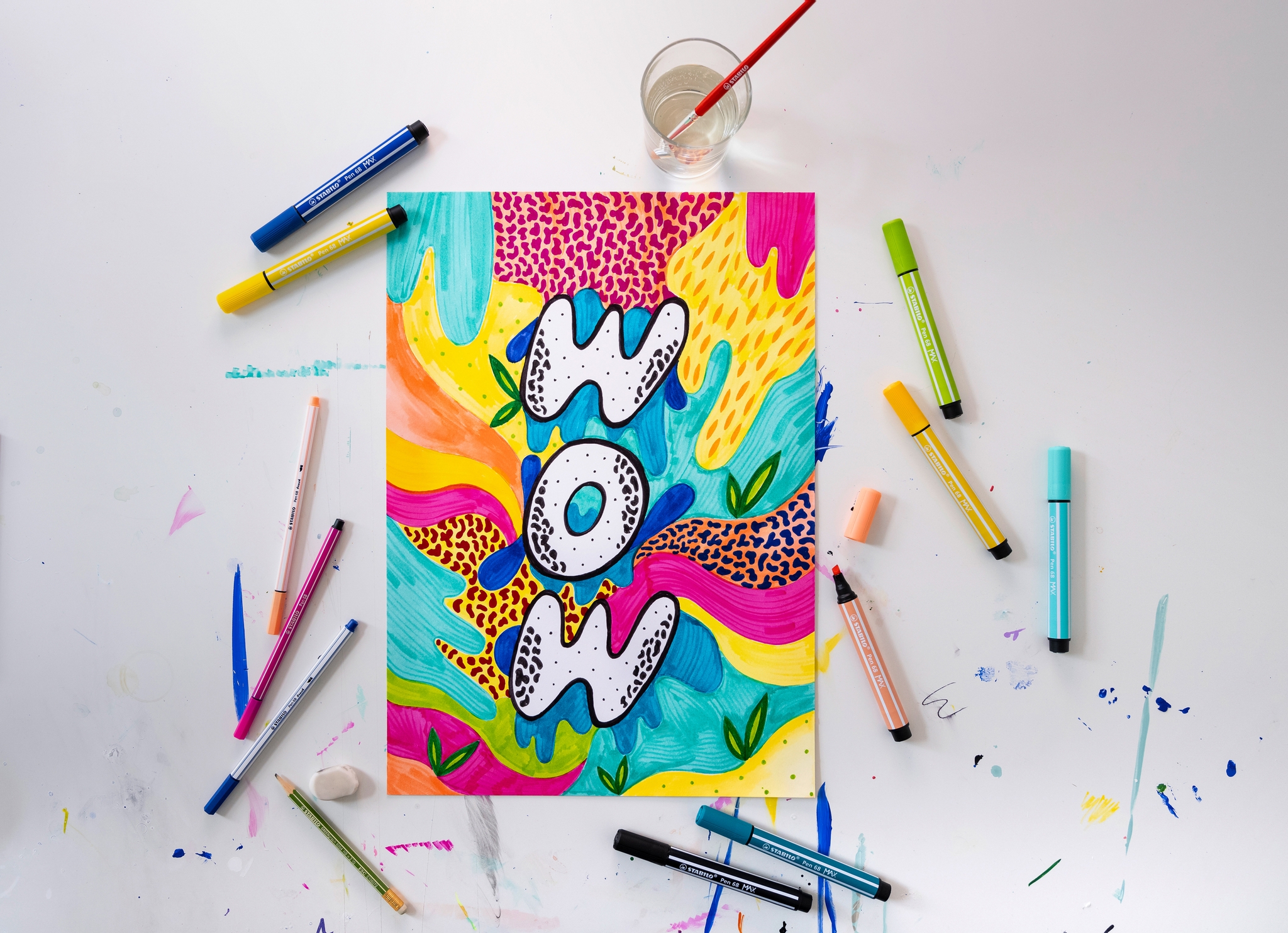 STABILO Pen 68 MAX hellrot Filzstift 68 mit Keilspitze