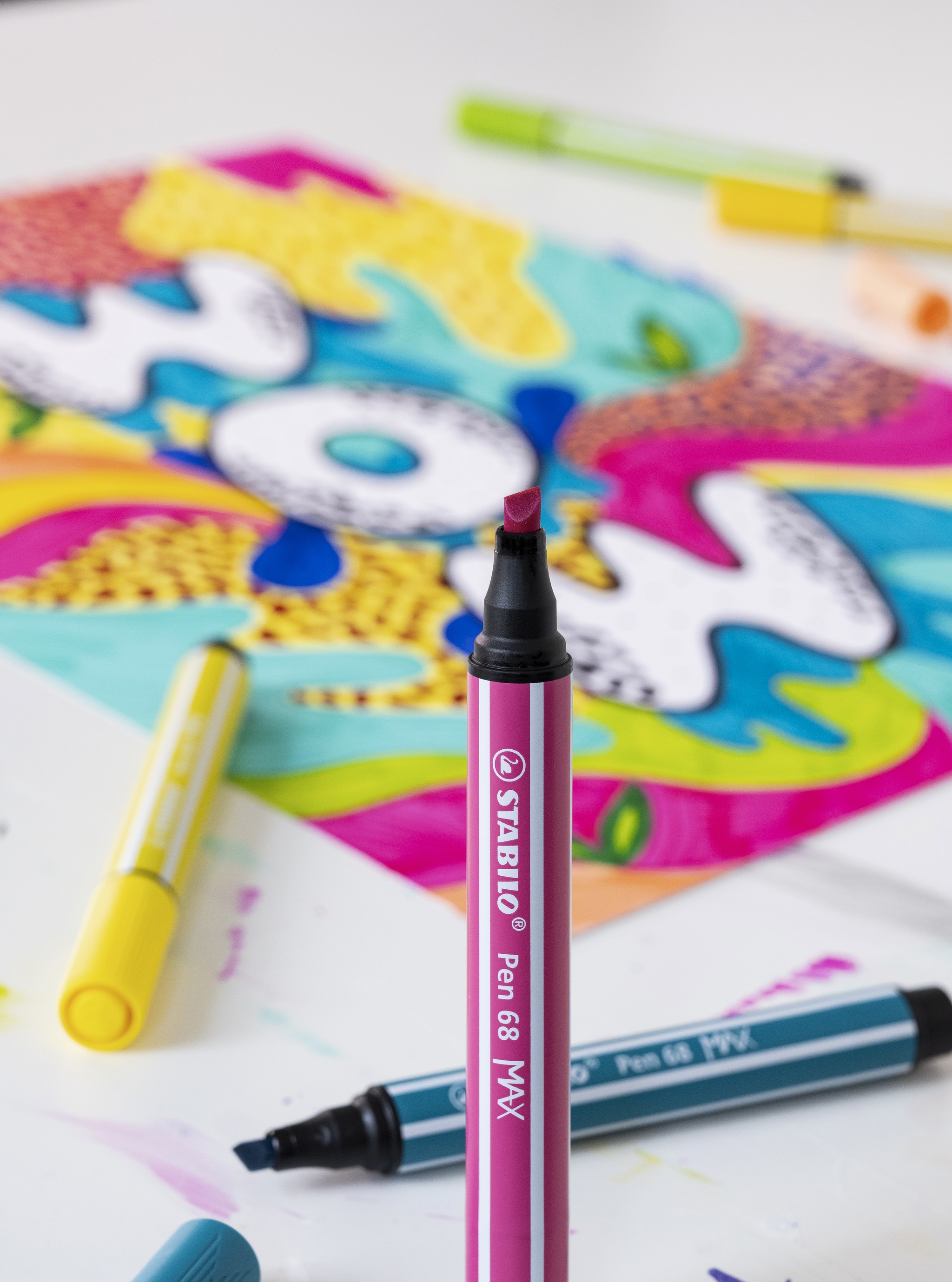 STABILO Pen 68 MAX hellrot Filzstift 68 mit Keilspitze