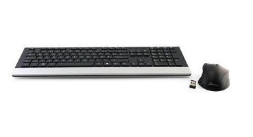 MediaRange MROS105-GR clavier Souris incluse maison/bureau RF sans fil QWERTZ Grec Noir, Argent