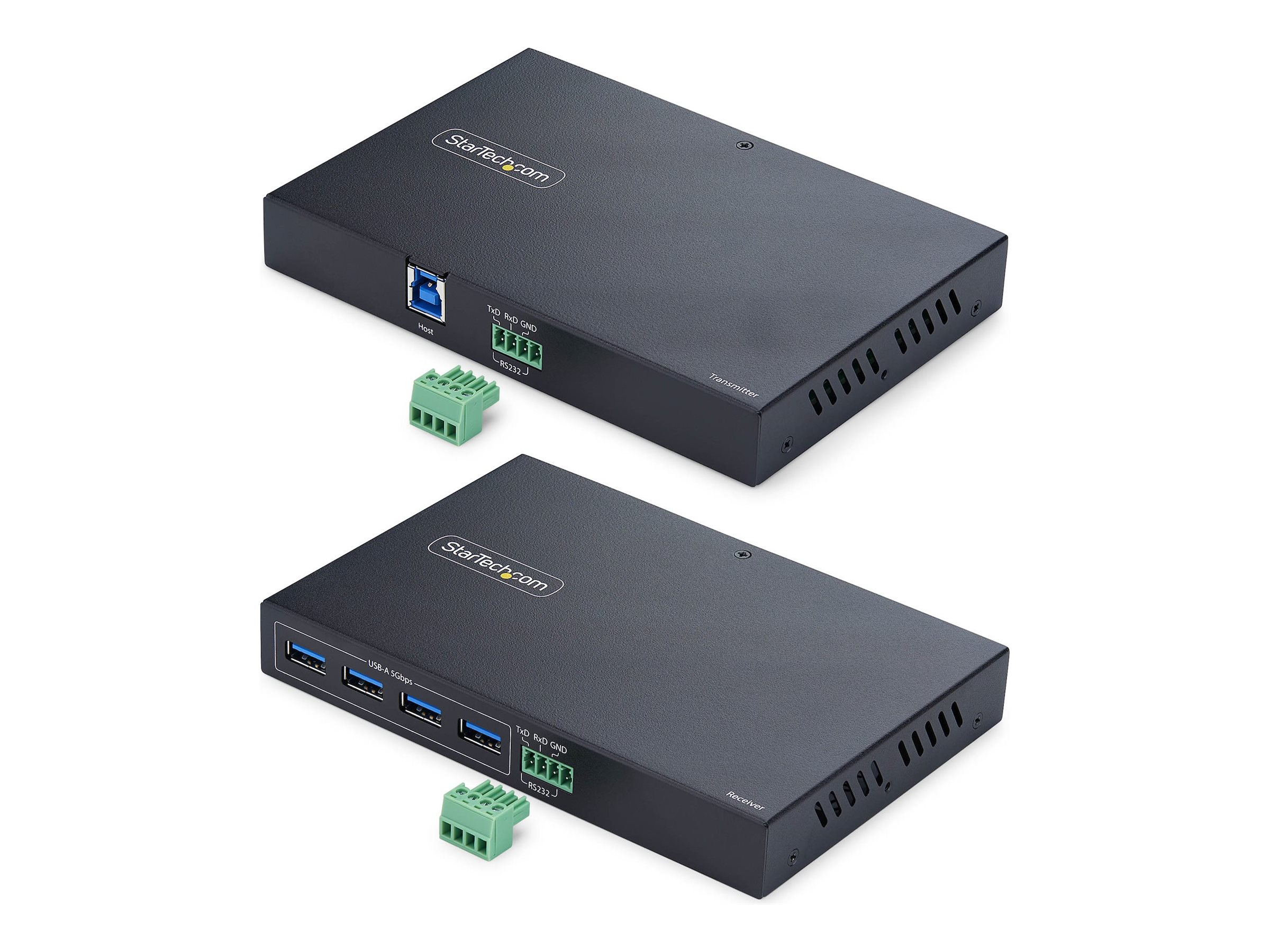 StarTech.com Extender USB 3.0 a 4 Porte su Ethernet fino a 100 m tramite Cavo RJ45 Cat6a/Cat7/Cat8, Estensione per Dispositivi USB Remoti, Hub 4x USB-A 5Gbps, TAA
