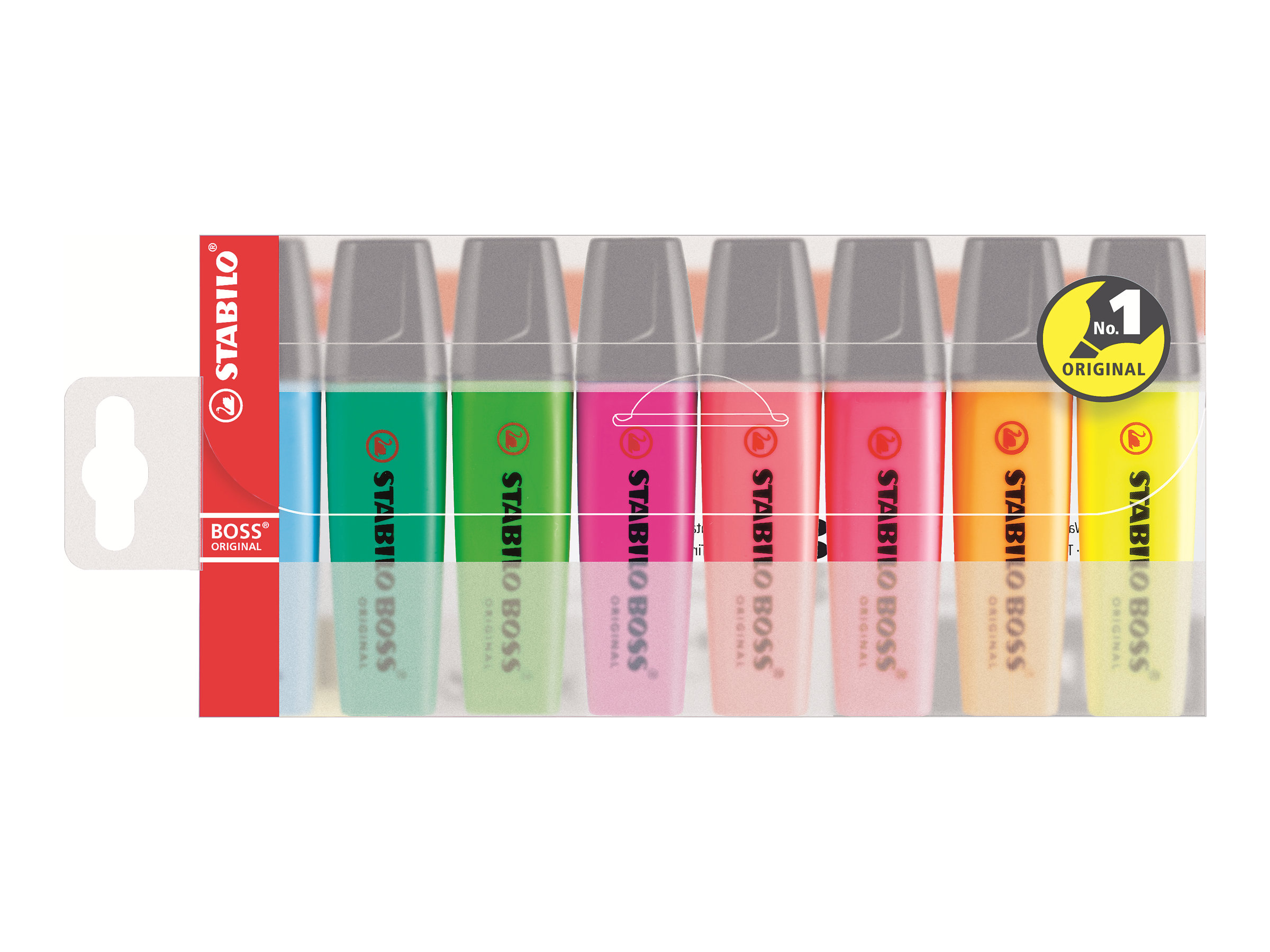 STABILO BOSS ORIGINAL - Textmarker - gemischte Farben - wasserbasierte Tinte - 2-5 mm (Packung mit 8)