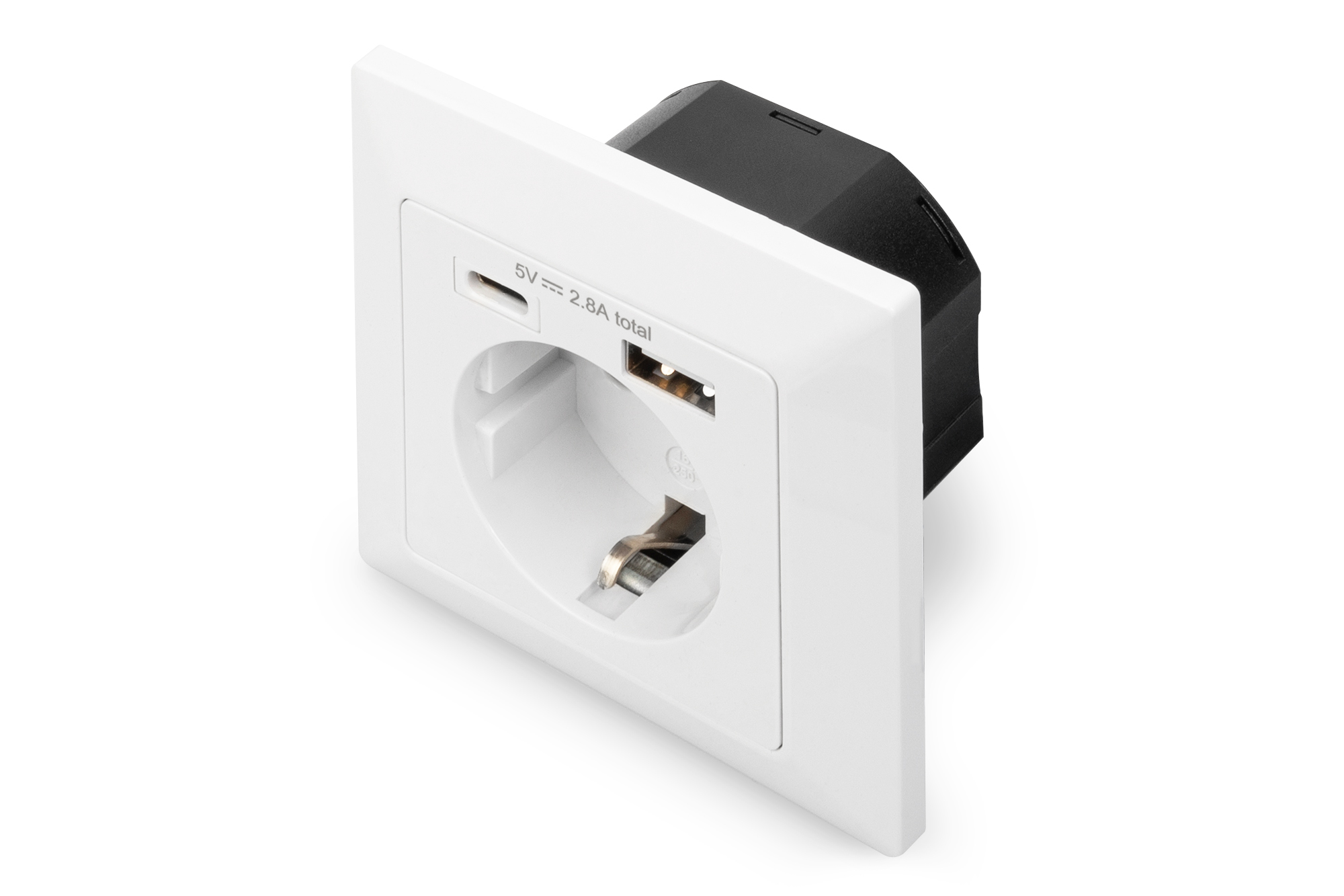 Digitus Safety Plug for Flush Mounting with 1 x USB Type-C , 1 x USB A