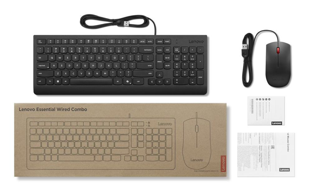 Lenovo 4X31R64446 teclado Rat�n incluido Universal USB N�rdico Negro