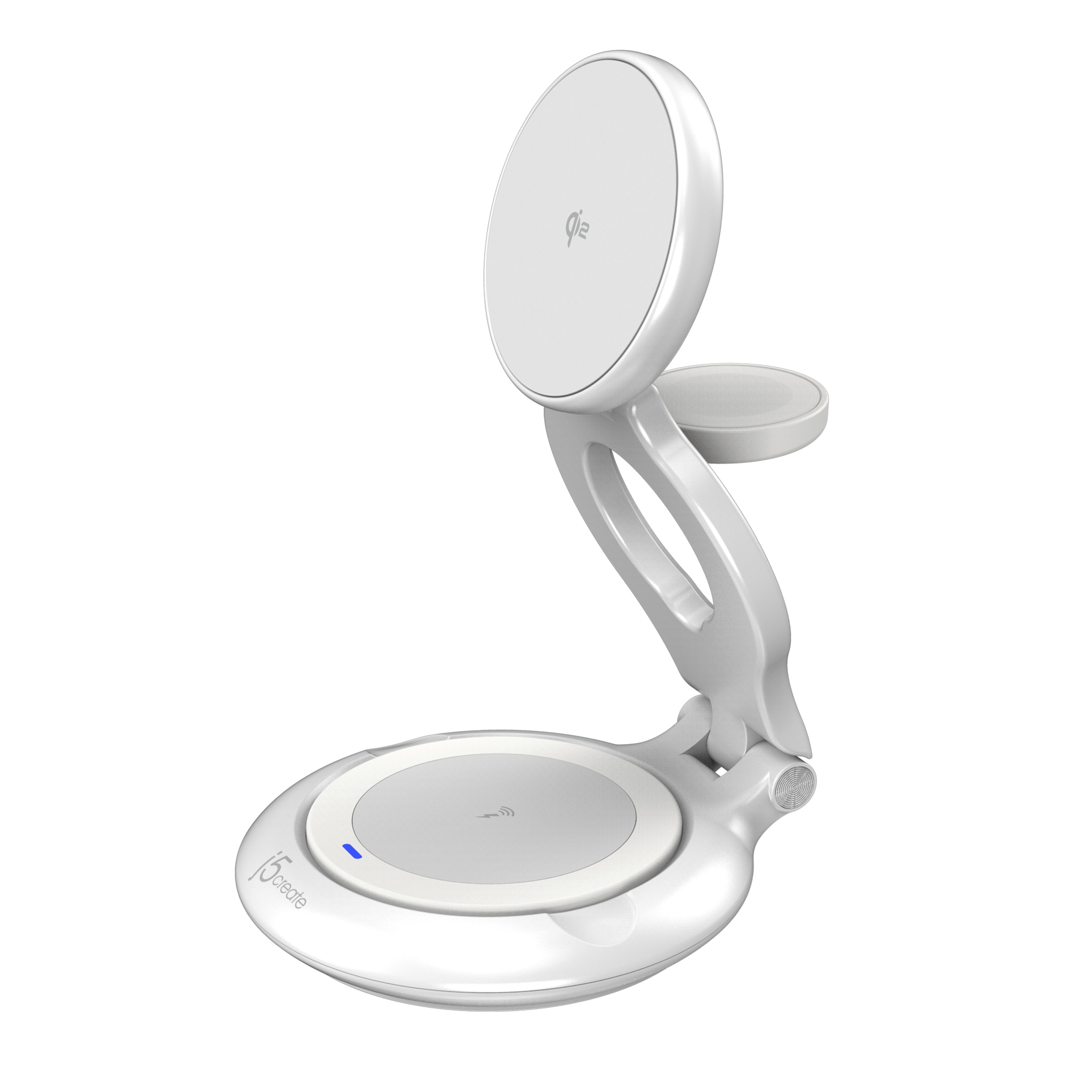 j5create JUPW3415-N cargador de dispositivo m�vil Reloj inteligente, Auriculares, Smartphone Blanco USB Cargador inal�mbrico Carga r�pida Interior
