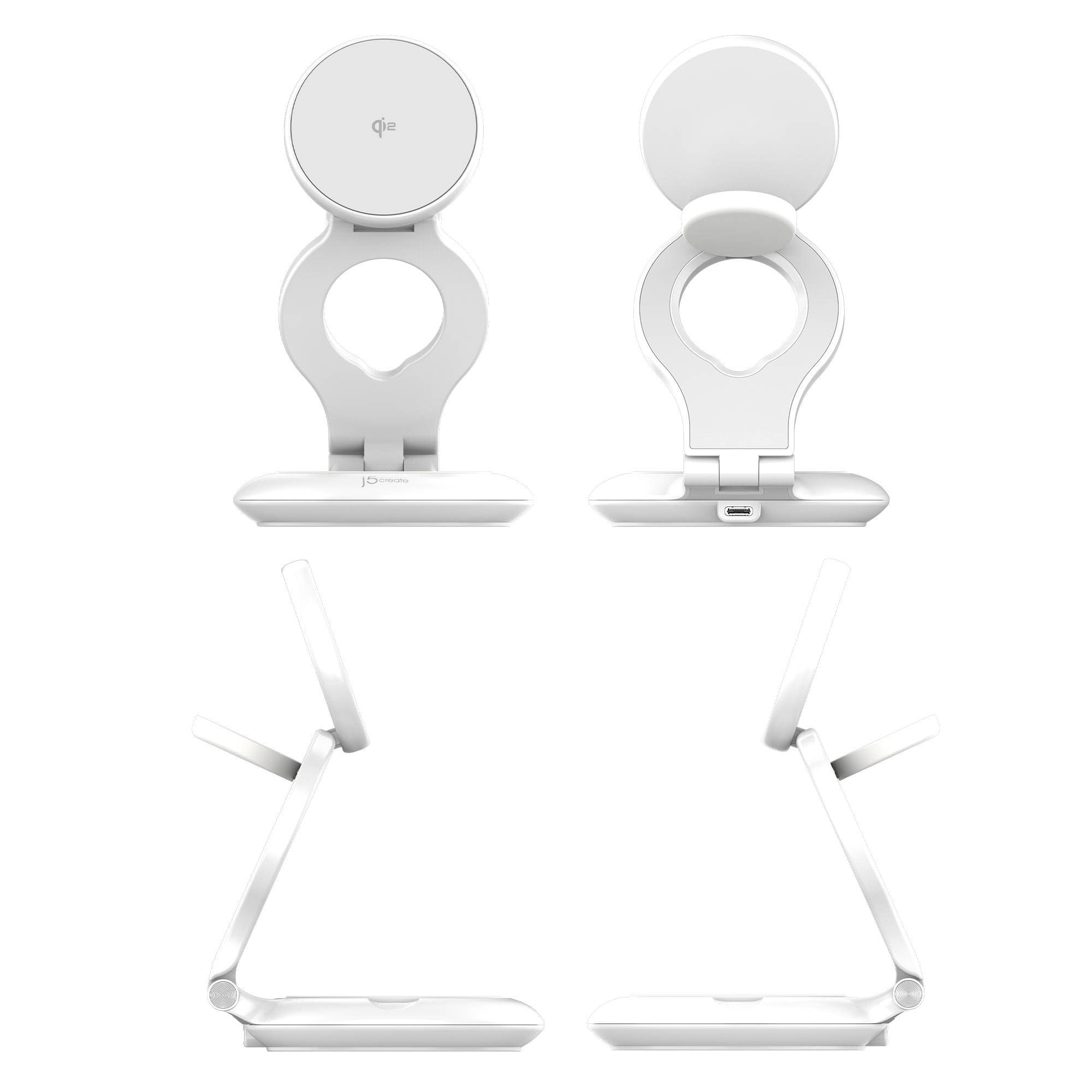 j5create JUPW3415-N cargador de dispositivo m�vil Reloj inteligente, Auriculares, Smartphone Blanco USB Cargador inal�mbrico Carga r�pida Interior