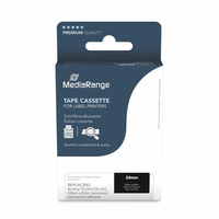 MEDIARANGE Schriftbandkassette wei auf schwarz 8m x 24mm