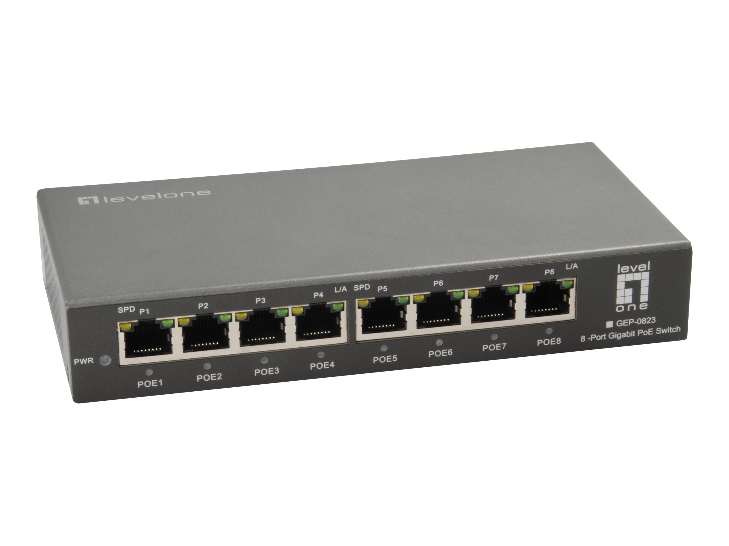 LevelOne GEP-0823 - Switch - 8 x 10/100/1000 (PoE+)