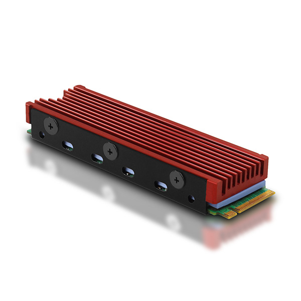 Axagon CLR-M2 syst�me de refroidissement d ordinateur M.2 NVMe SSD, Disque �lectronique Dissipateur thermique/Radiateur Noir, Rouge 1 pi�ce(s)