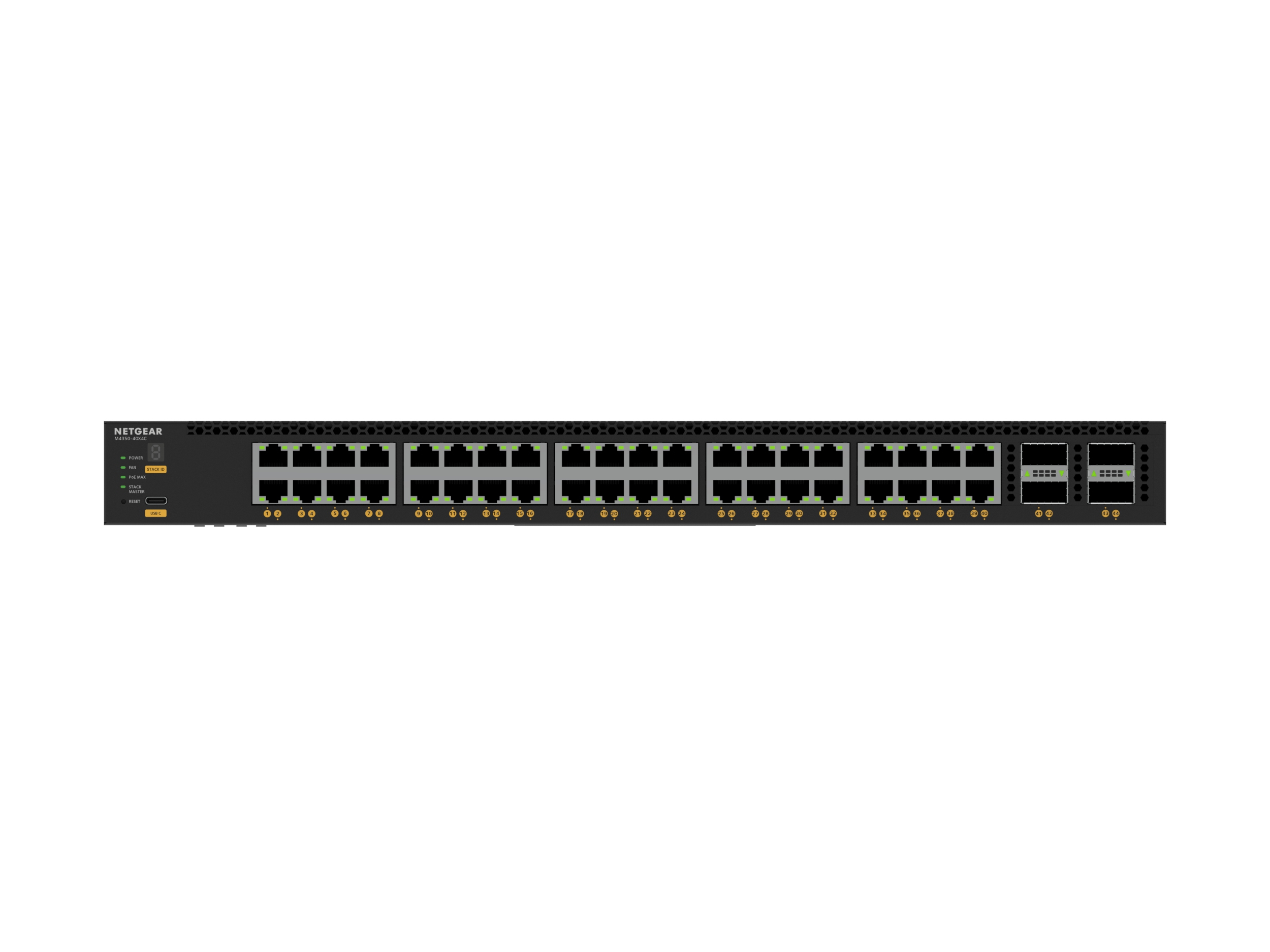 NETGEAR M4350-40X4C G�r� L3 10G Ethernet (100/1000/10000) Connexion Ethernet, supportant lalimentation via ce port (PoE) 1U Noir