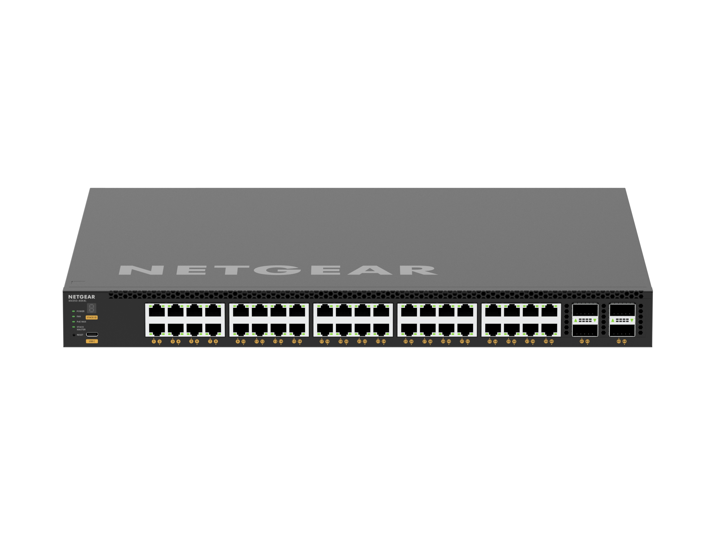 NETGEAR M4350-40X4C G�r� L3 10G Ethernet (100/1000/10000) Connexion Ethernet, supportant lalimentation via ce port (PoE) 1U Noir