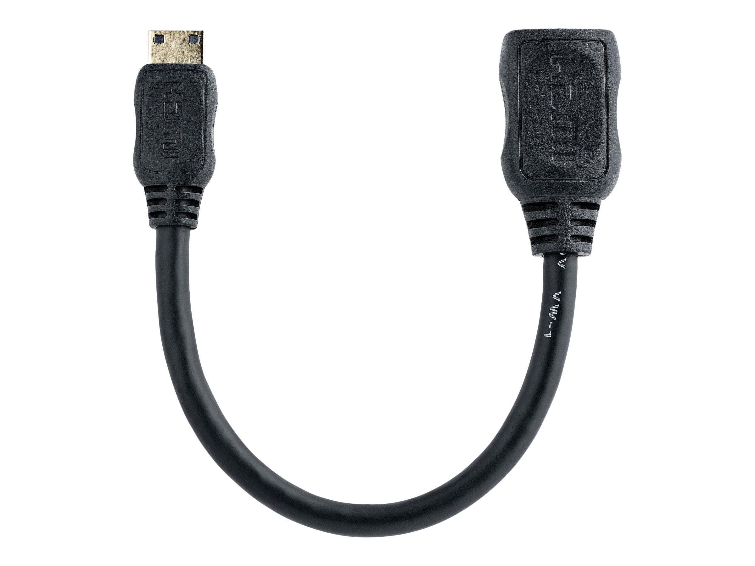 StarTech Adaptateur Mini HDMI vers HDMI 12,7cm - Convertisseur HDMI Haute  Débit 4K - Adaptateur HDMI 4K 30Hz Ultra HD - HDMI 1.4 - Connecteurs  Plaqués Or - Mini HDMI UHD 4K - Noir (HDACFM5IN)