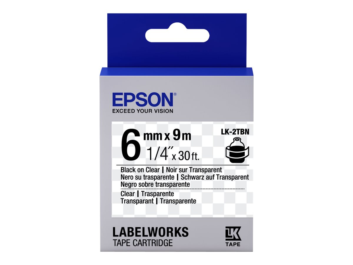 Epson LabelWorks LK-2TBN - Schwarz auf durchsichtig - Rolle (0,6 cm x 9 m)