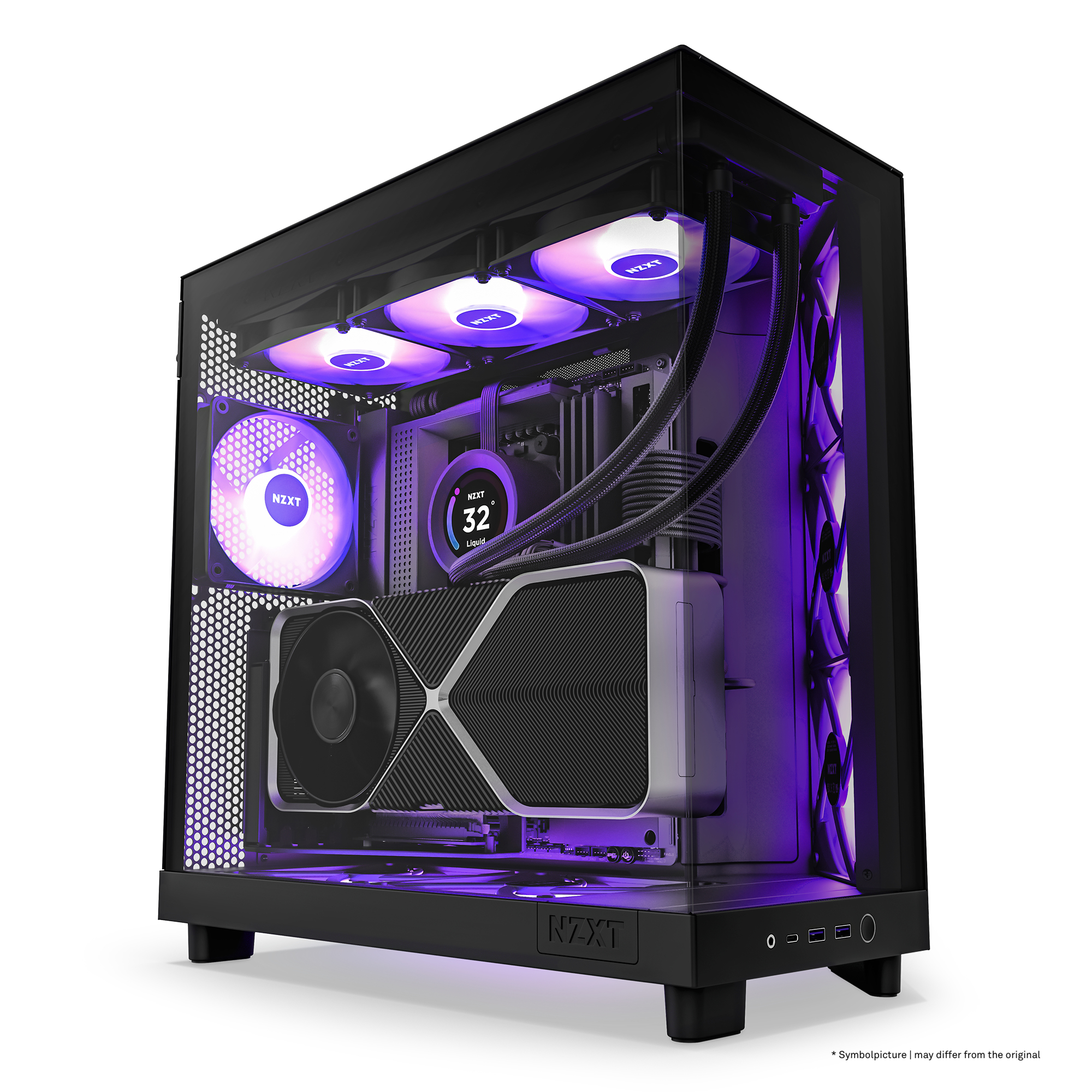 NZXT H series H6 Flow RGB - Mid tower - ATX - Seitenteil mit Fenster (geh�rtetes Glas)