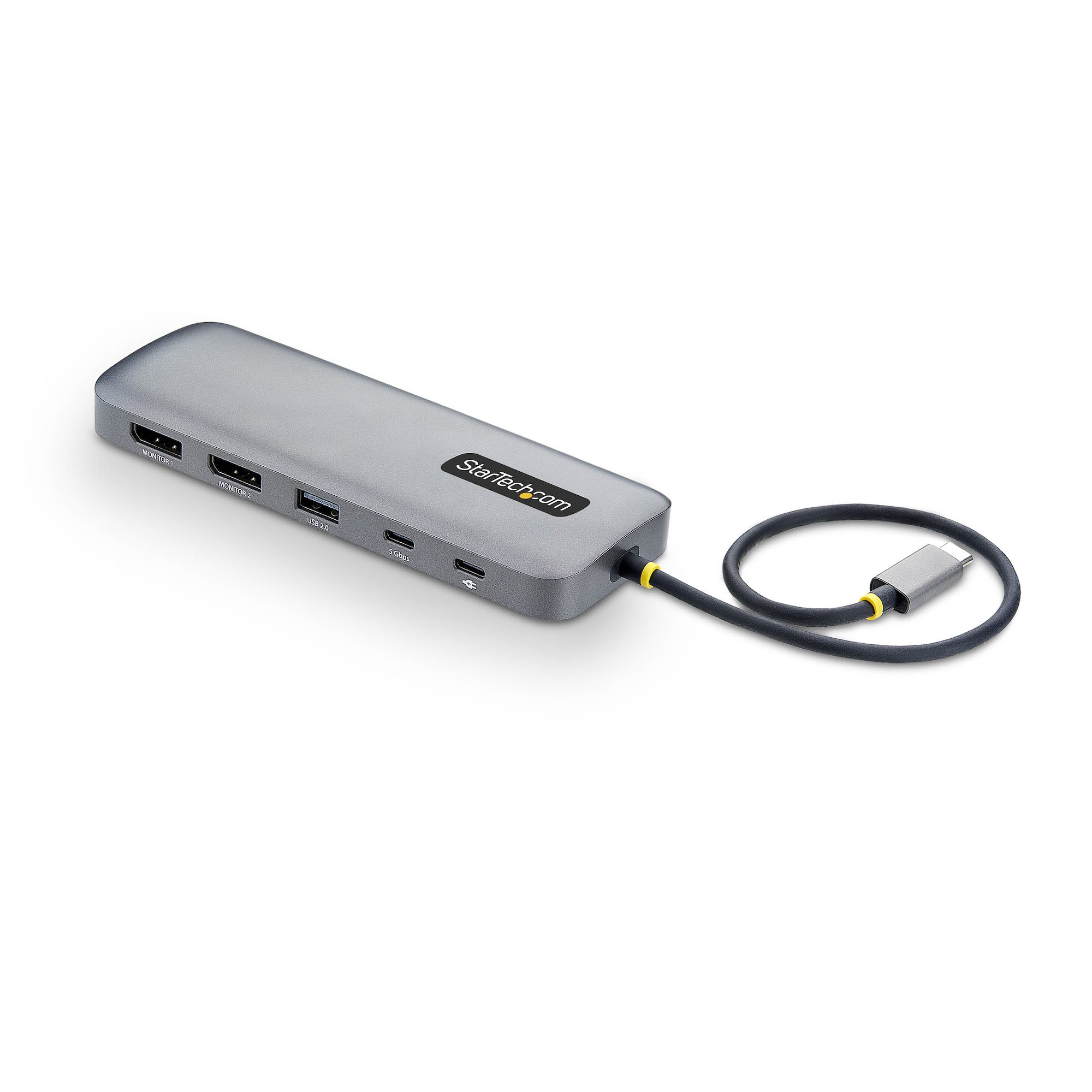 StarTech.com Adattatore Multiporta USB-C a Dual DisplayPort 10-in-1, ricarica PD 100W, 2x 4K 60Hz, Hub 5 porte 5Gbps, Gigabit Ethernet, Mini Dock Dell/HP/Lenovo