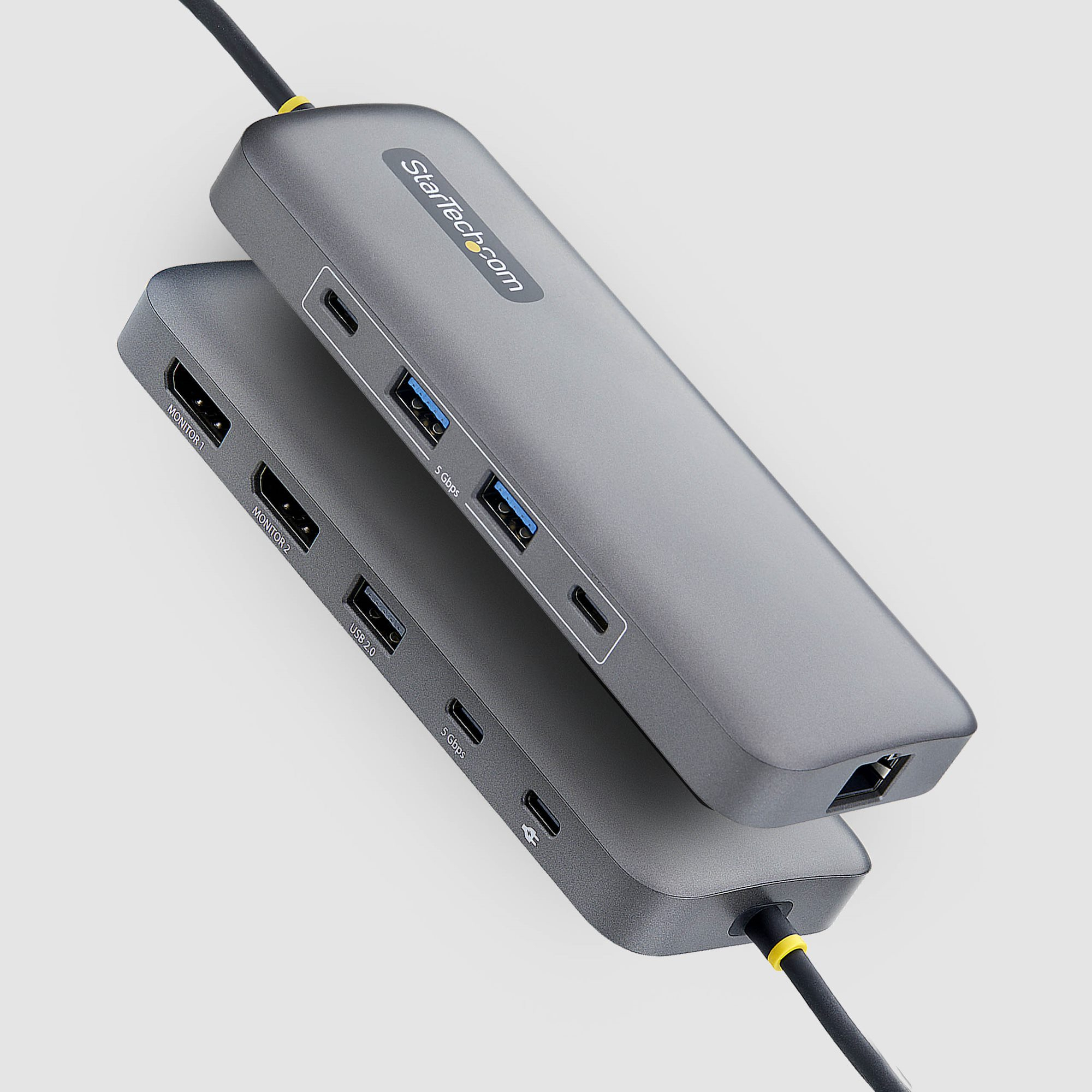 StarTech.com Adattatore Multiporta USB-C a Dual DisplayPort 10-in-1, ricarica PD 100W, 2x 4K 60Hz, Hub 5 porte 5Gbps, Gigabit Ethernet, Mini Dock Dell/HP/Lenovo