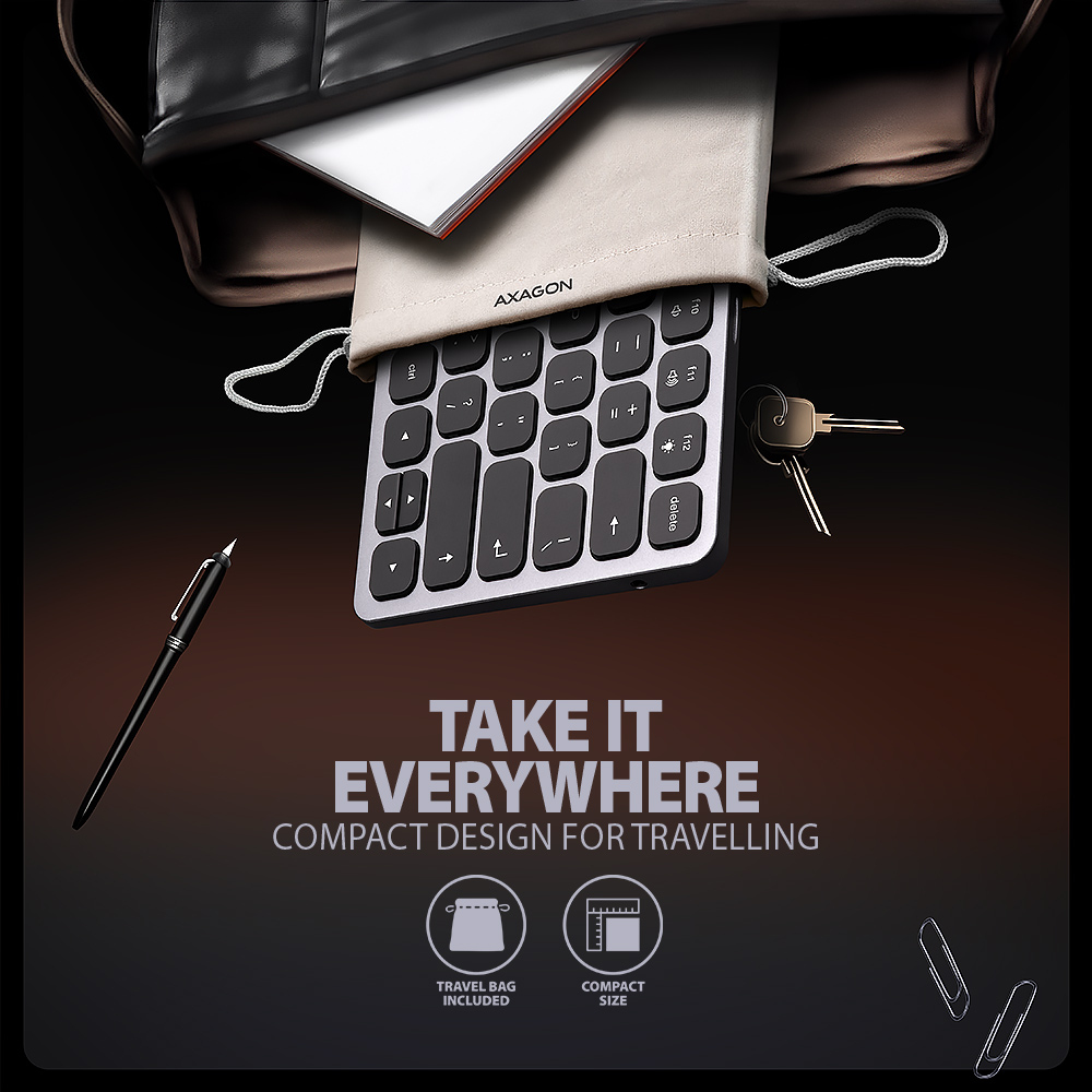 Axagon HMC-KB-US replicatore di porte e docking station per laptop Cablato USB 3.2 Gen 1 (3.1 Gen 1) Type-C Grigio