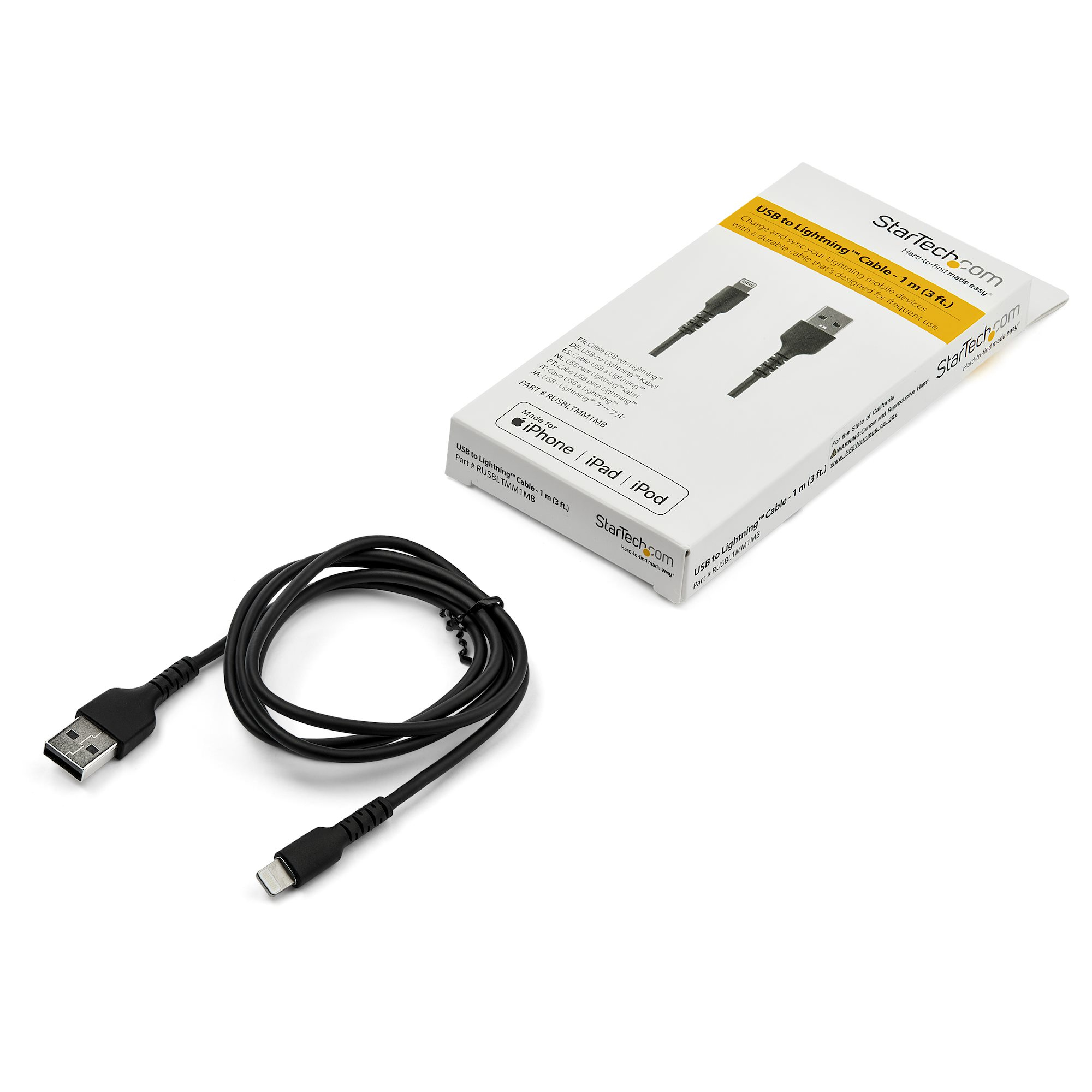 Cable USB-C vers Lightning (noir) - 2 m - Adaptateurs et câbles  StarTech.com sur