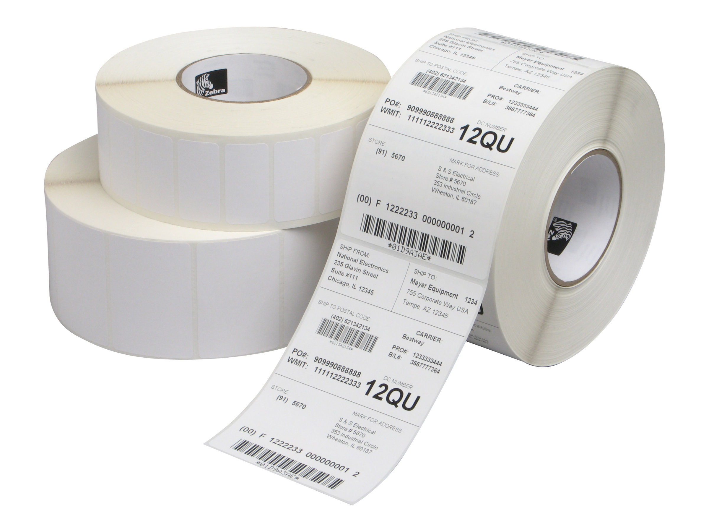 Zebra Z-Perform 1000T - Papier - matt - permanenter Klebstoff - unbeschichtet - wei� - 38 x 140 mm 12480 Etikett(en) (12 Rolle(n)