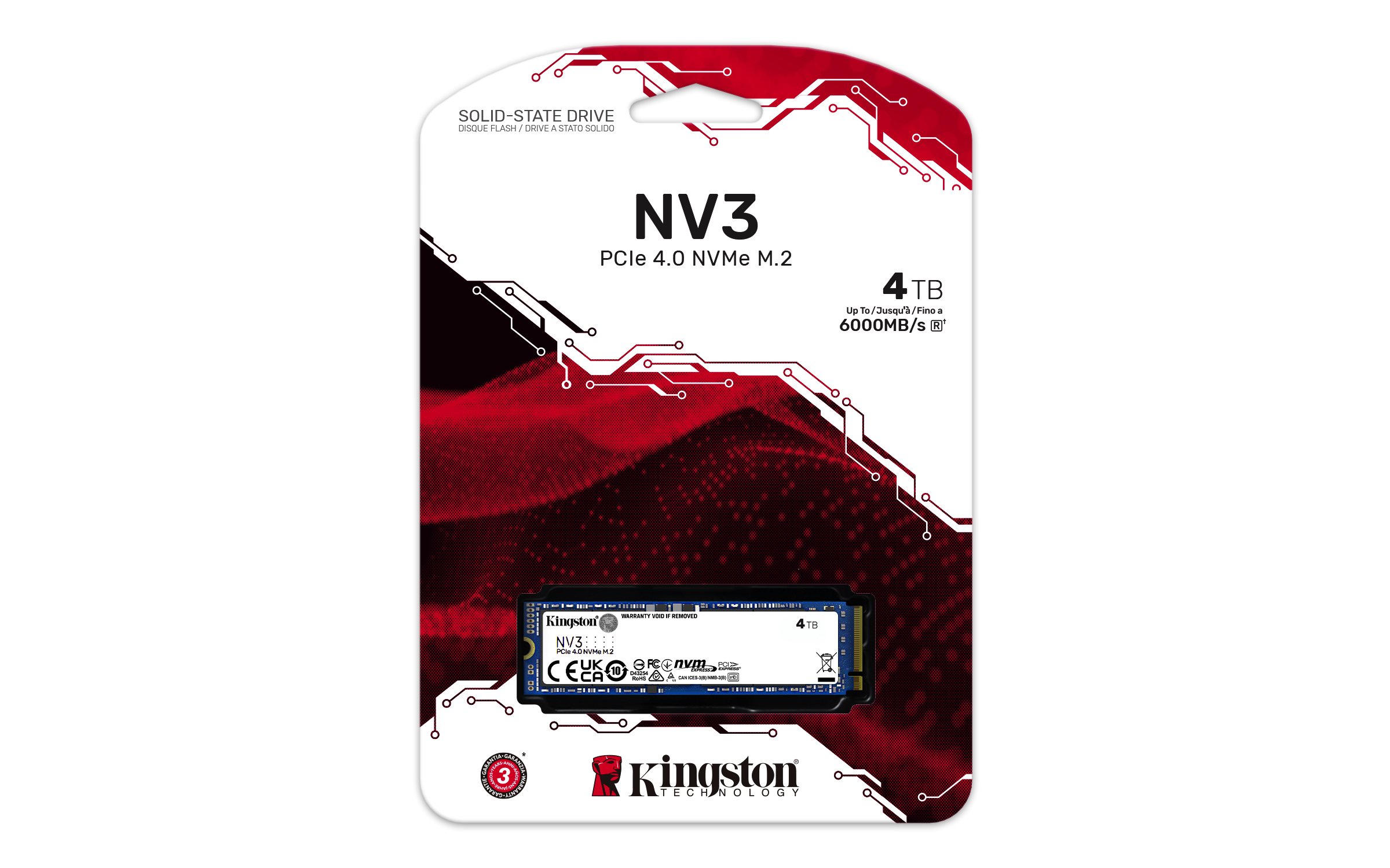 Kingston 4000GB NV3 M.2 2280 PCIe 4.0 NVMe SSD