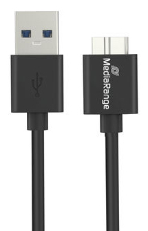 MediaRange MRCS239 c�ble USB USB 3.2 Gen 1 (3.1 Gen 1) 0,5 m USB A Micro-USB B 5 Gbit/s Noir
