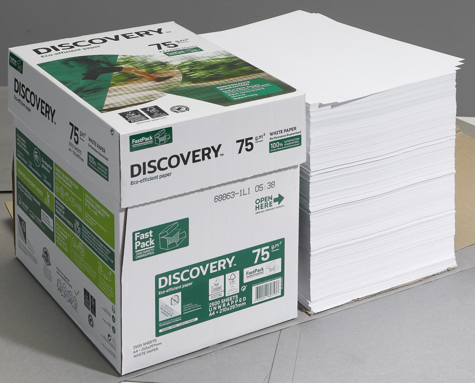 Igepa Kopierpapier Discovery DIN A4 75 g/qm 2.500 Blatt Maxi-Box - Normal/Kopierpapier - Normal/Kopierpapier - 75 g/m