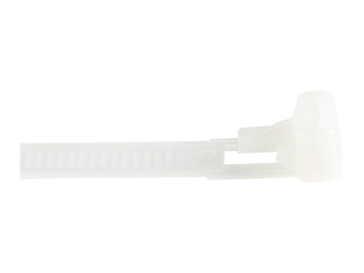 StarTech.com Fascette fermacavo riutilizzabili da 25 cm - 7 mm di larghezza, 65 mm di diametro del fascio e resistenza alla trazione 22 kg, fascette di nylon per interni/esterni, Omologati 94V-2/UL, 100 pezzi - bianco