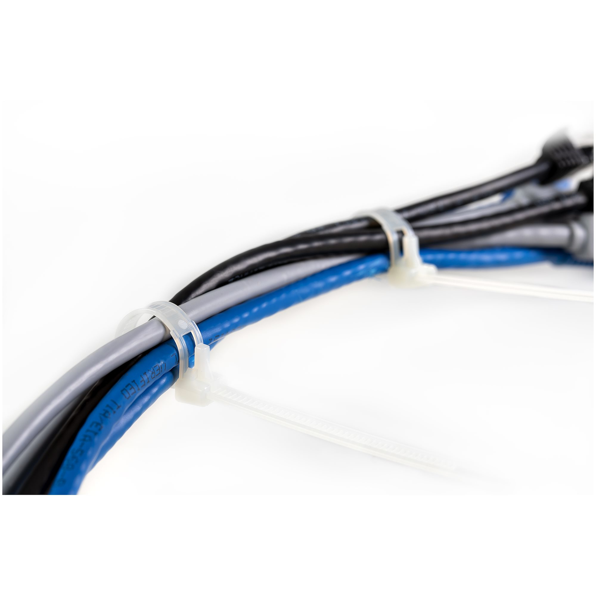 StarTech.com Fascette fermacavo riutilizzabili da 25 cm - 7 mm di larghezza, 65 mm di diametro del fascio e resistenza alla trazione 22 kg, fascette di nylon per interni/esterni, Omologati 94V-2/UL, 100 pezzi - bianco