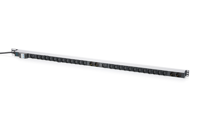 DIGITUS Basis IT PDU, 1-phasig 32A, 24 x C13, 2 x C19, 4 x Schutzkontaktsteckdose, 3 m Zuleitung, IEC 60309 32 A Stecker