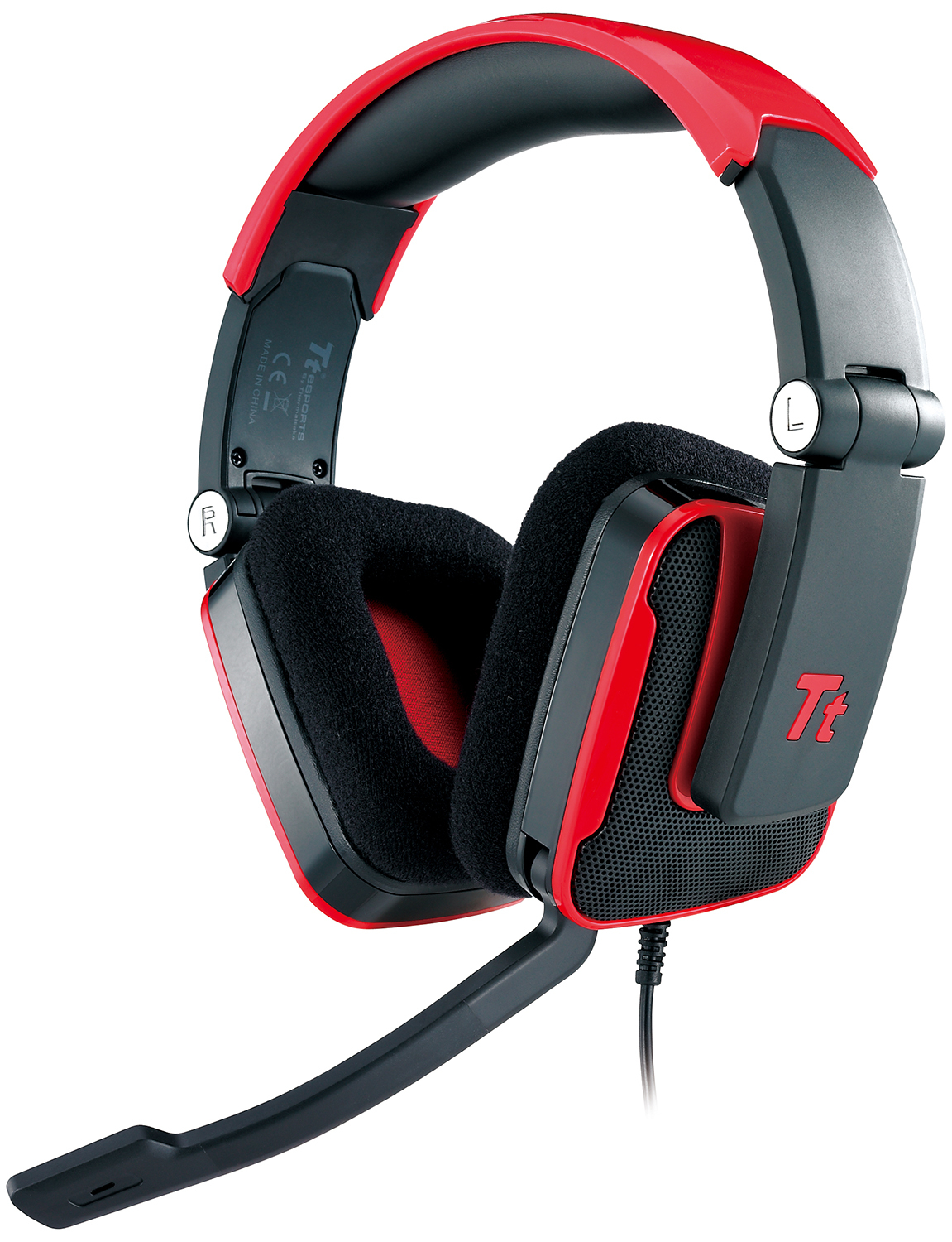 Tt eSPORTS Shock Headset Wired Head-band Gaming Black, Red