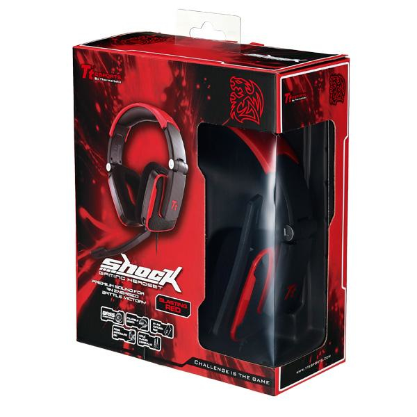Tt eSPORTS Shock Headset Wired Head-band Gaming Black, Red