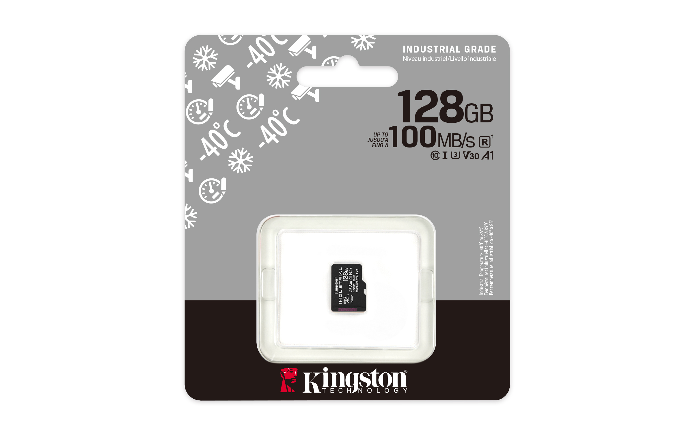 Kingston Technology Carte 128GB microSDXC Industrielle C10 A1 pSLC emballage individuel sans adaptateur