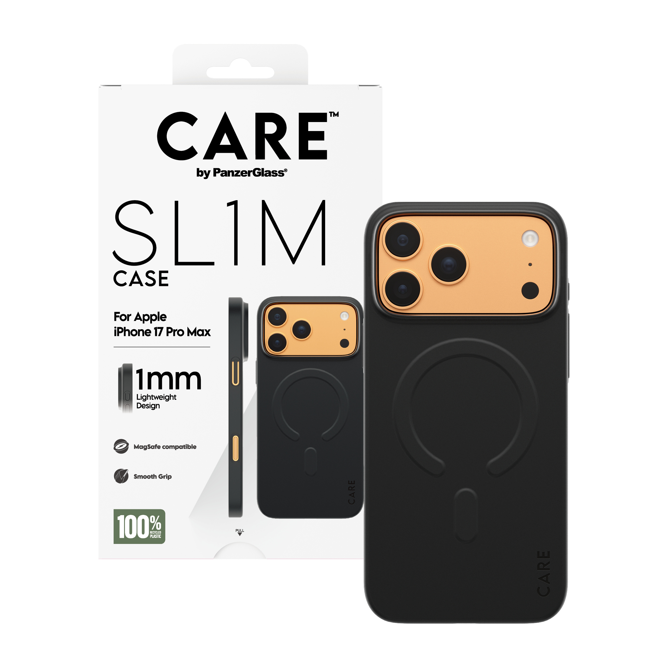 PanzerGlass CARE by � SL1M Case Black w. MagSafe iPhone 17 Pro Max funda para tel�fono m�vil Negro