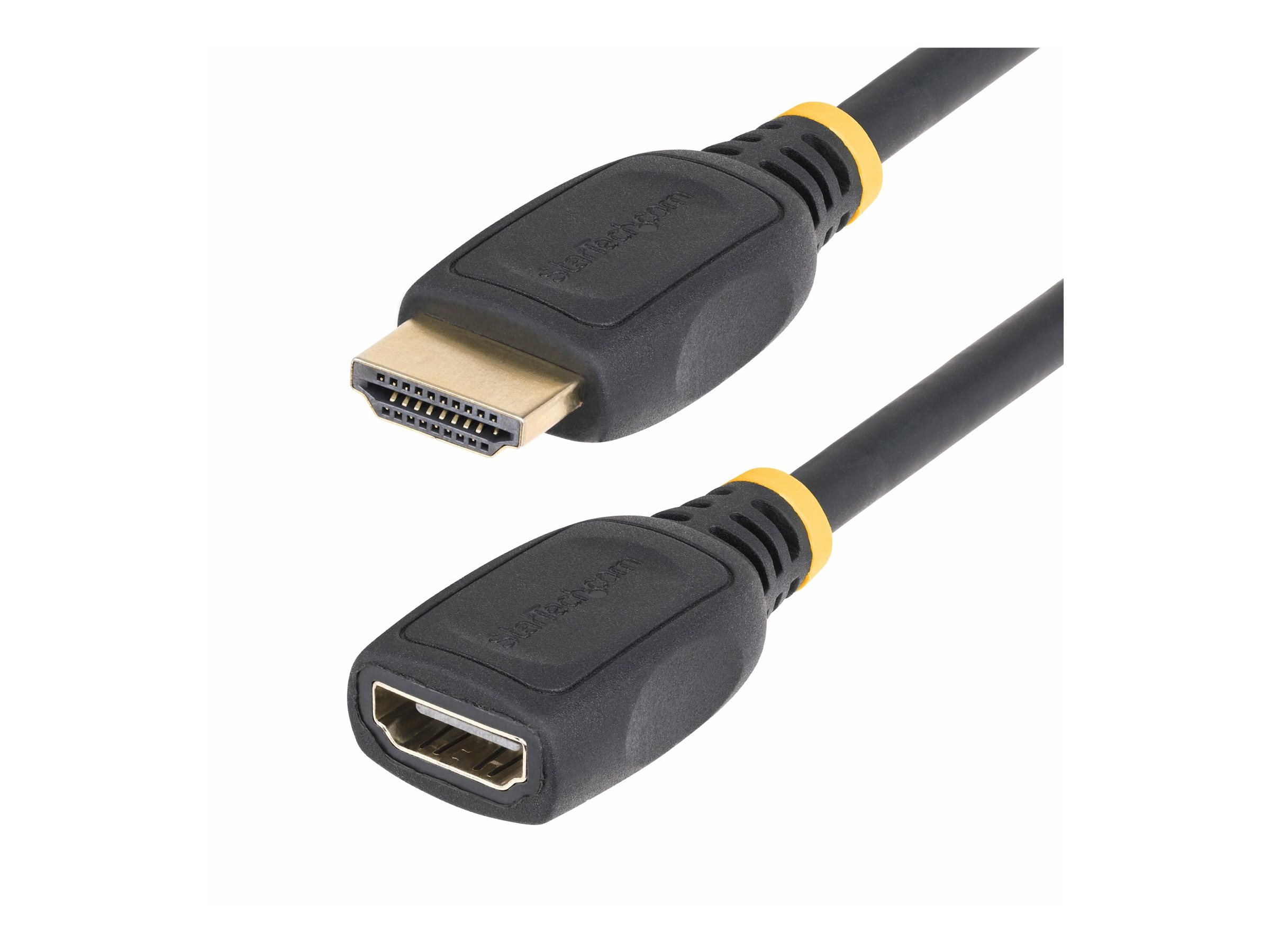 StarTech.com Cable HDMI 2.0 de Extensin Alargador de 18in (0,5m) - Cable HDMI de Alta Velocidad Ahorrador de Puertos - 4K 60Hz - Cable Extensor HDMI Macho a Hembra