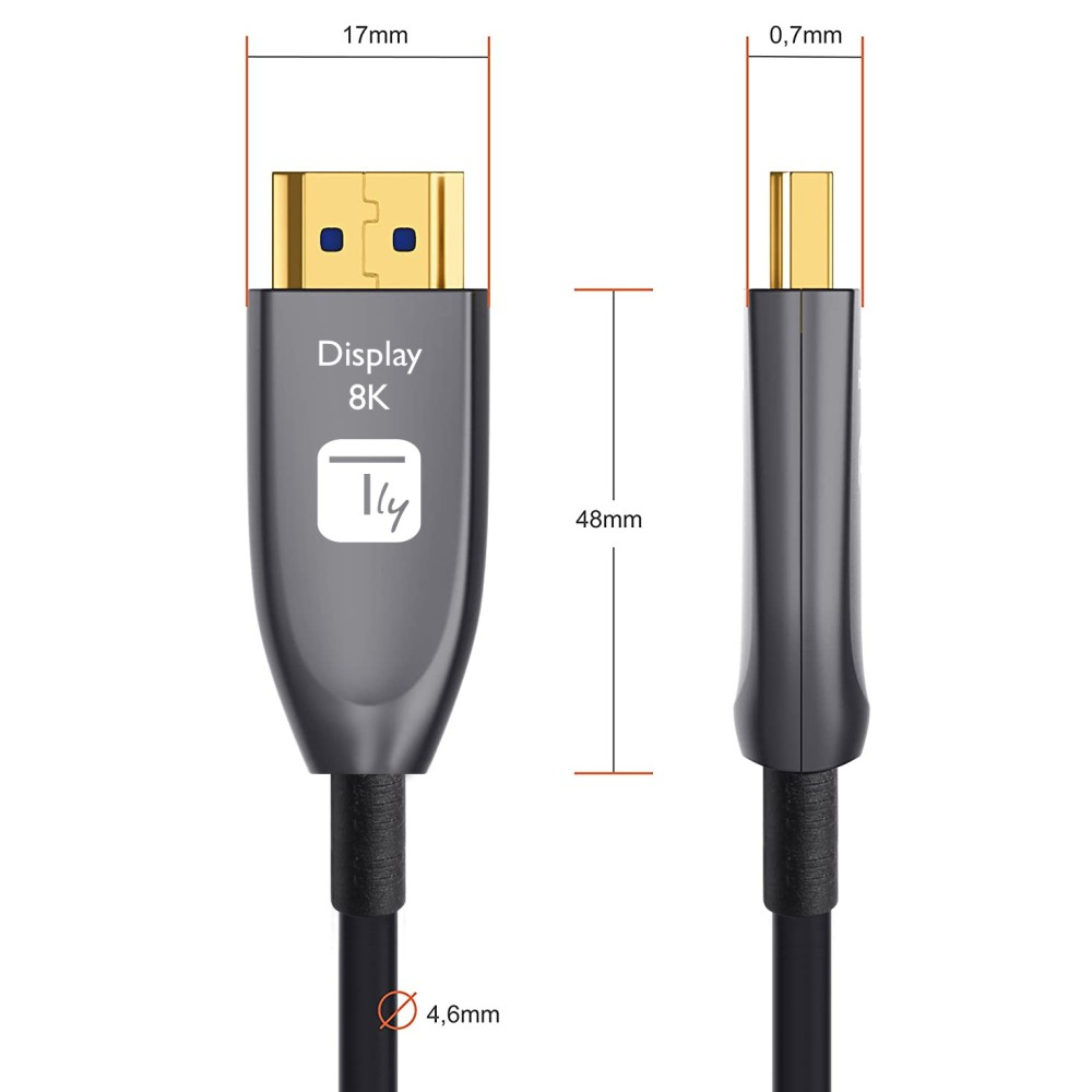 Techly High Speed - HDMI-Kabel - HDMI m�nnlich zu 19 pin micro HDMI Type D m�nnlich - 30 m - Glasfaser - Schwarz - Active Optical Cable (AOC)