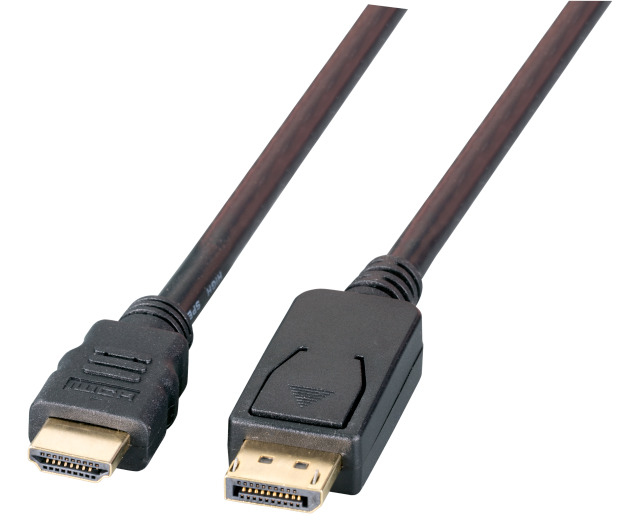 EFB Elektronik EFB-Elektronik - Adapterkabel - DisplayPort mnnlich Verriegelung zu HDMI mnnlich - 1 m - abgeschirmt - Schwarz - untersttzt 4K 60 Hz (3840 x 2160)