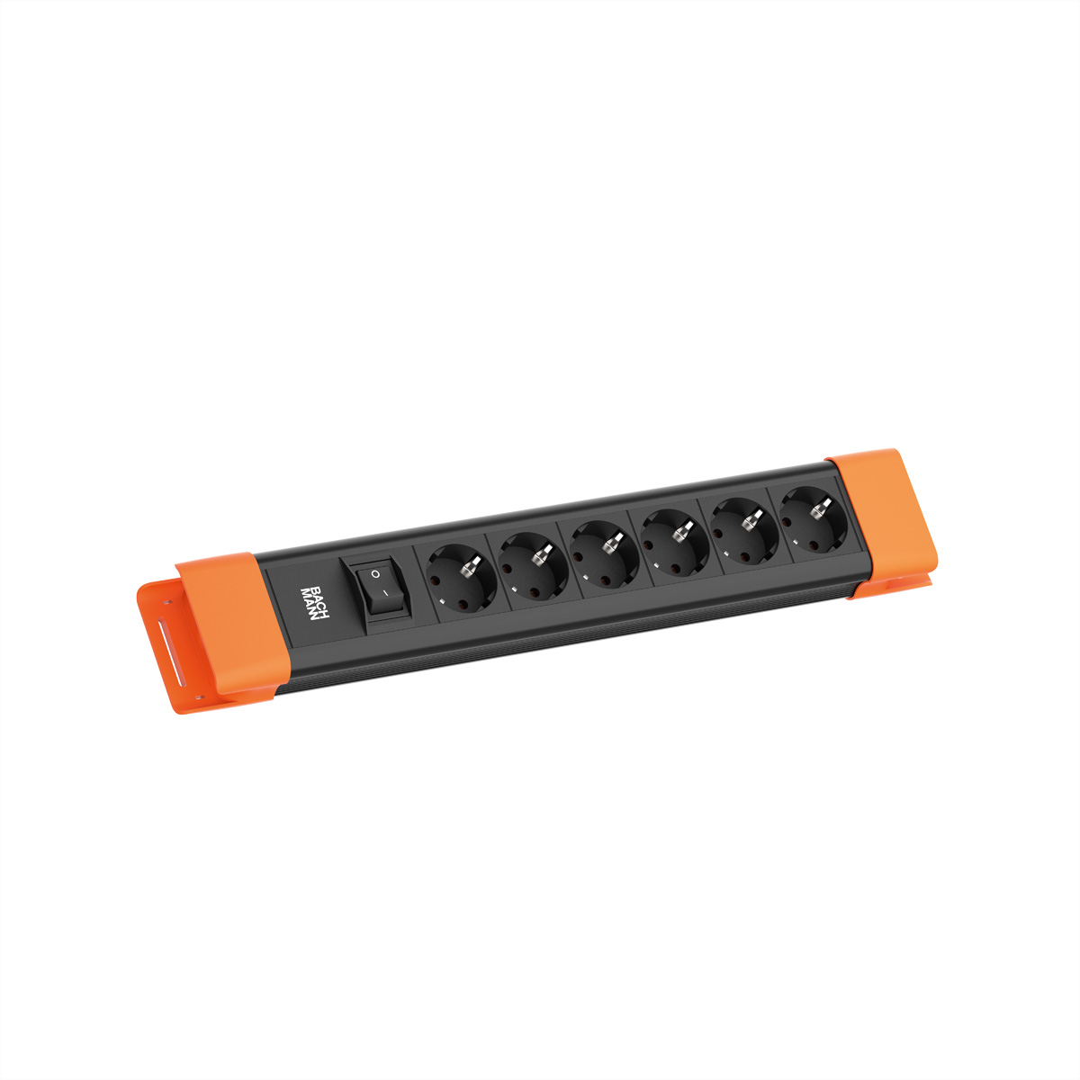 Bachmann CONNECTUS 6xCEE7/3 1xSchalter 2.0m CEE7/7 Schwarz/Orange