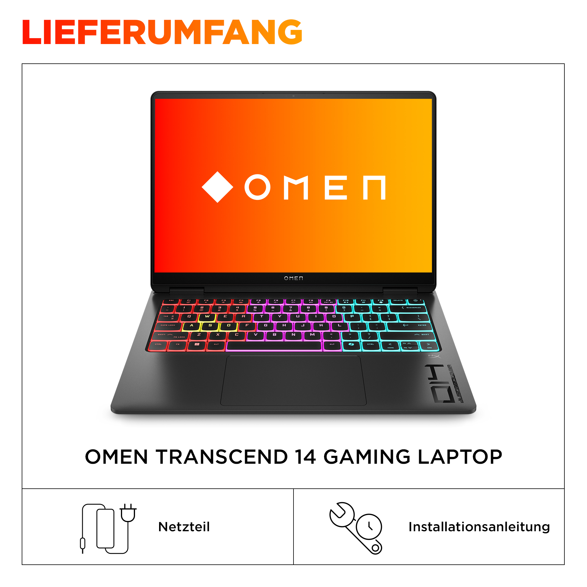 HP OMEN Transcend by HP Laptop 14-fb1097ng - Intel Core Ultra 9 285H - Win 11 Home - GeForce RTX 5070 - 64 GB RAM - 2 TB SSD NVMe - 35.6 cm (14)