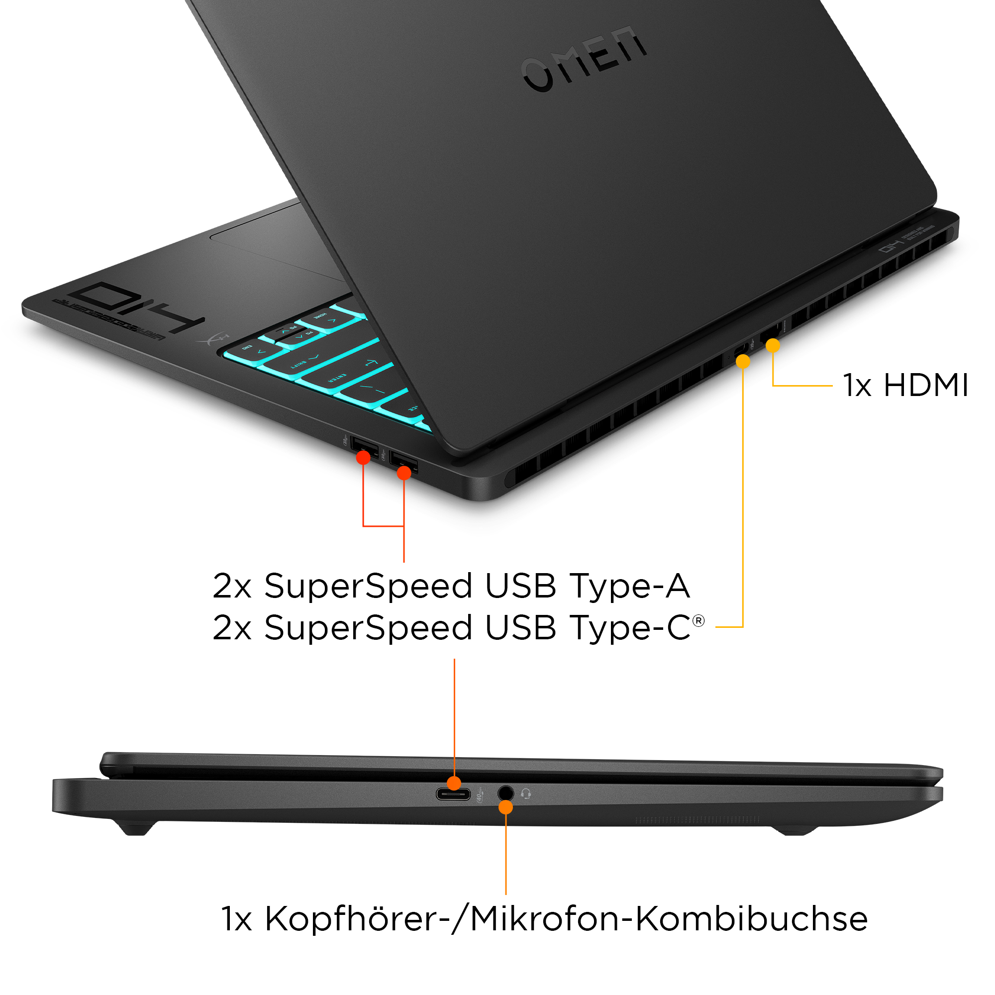 HP OMEN Transcend by HP Laptop 14-fb1097ng - Intel Core Ultra 9 285H - Win 11 Home - GeForce RTX 5070 - 64 GB RAM - 2 TB SSD NVMe - 35.6 cm (14)