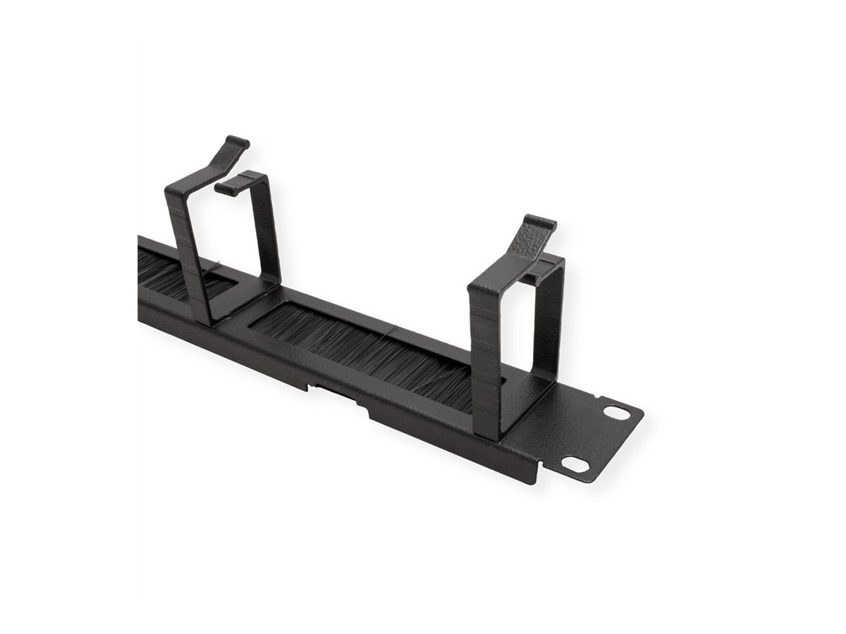 ROLINE Patch Panel - 44 x 60 mm, mit B�rstenstreifen - RAL 9005, Jet Black - 1U - 48.3 cm (19)