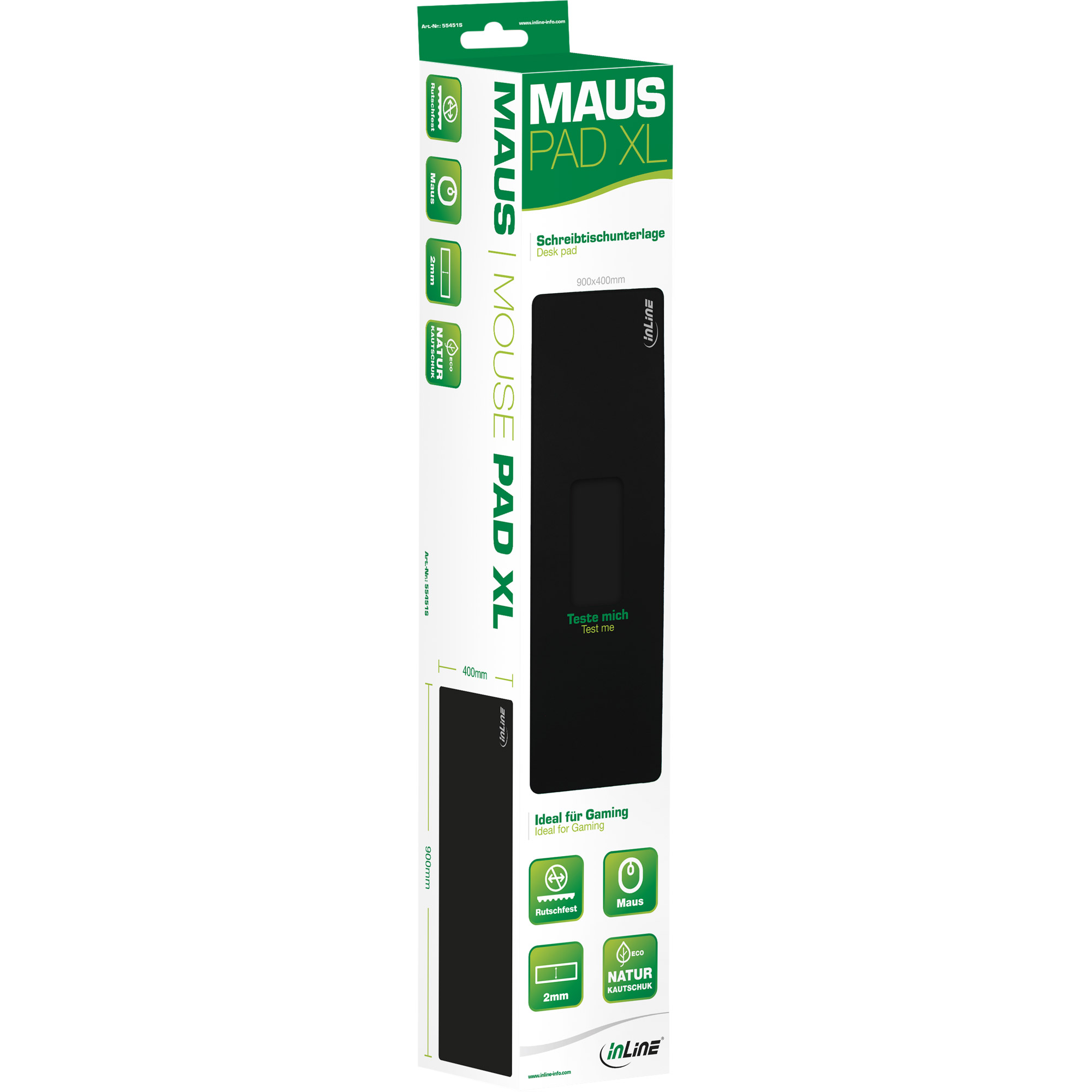 InLine XL - Mauspad - Schwarz