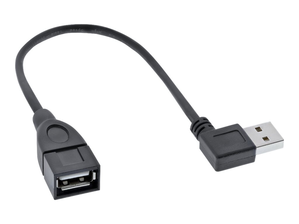 InLine USB A/USB A M/F 0.2m cable USB 0,2 m USB 2.0 Negro