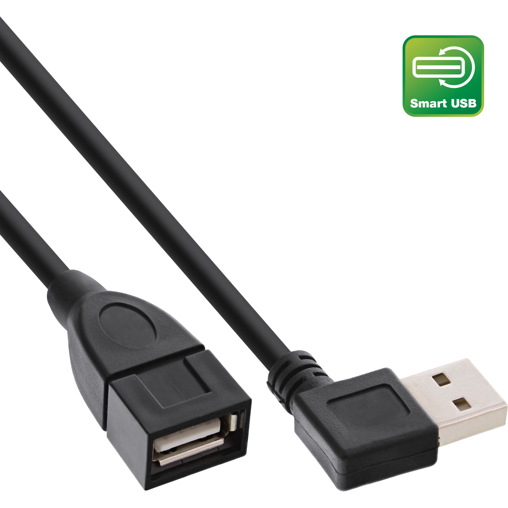 InLine USB A/USB A M/F 0.2m cable USB 0,2 m USB 2.0 Negro