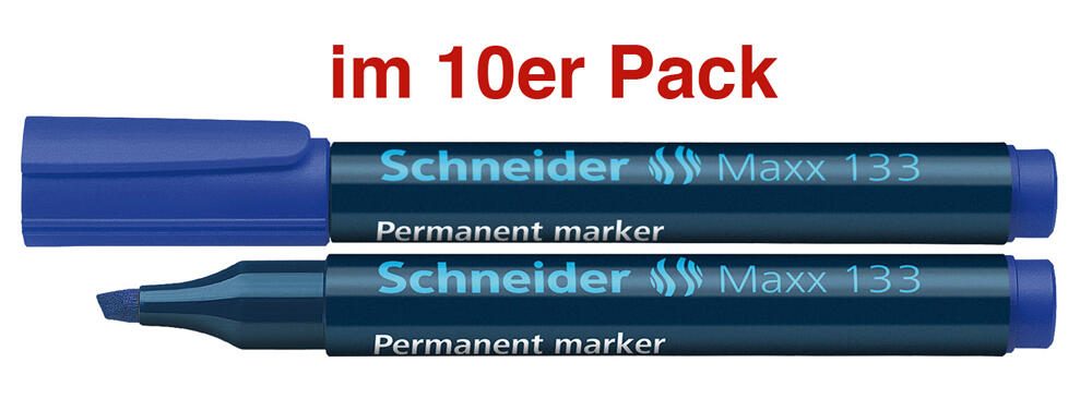 Schneider Schreibger�te 10 Schneider Maxx 133 Permanentmarker blau 1.0 - 4.0 mm
