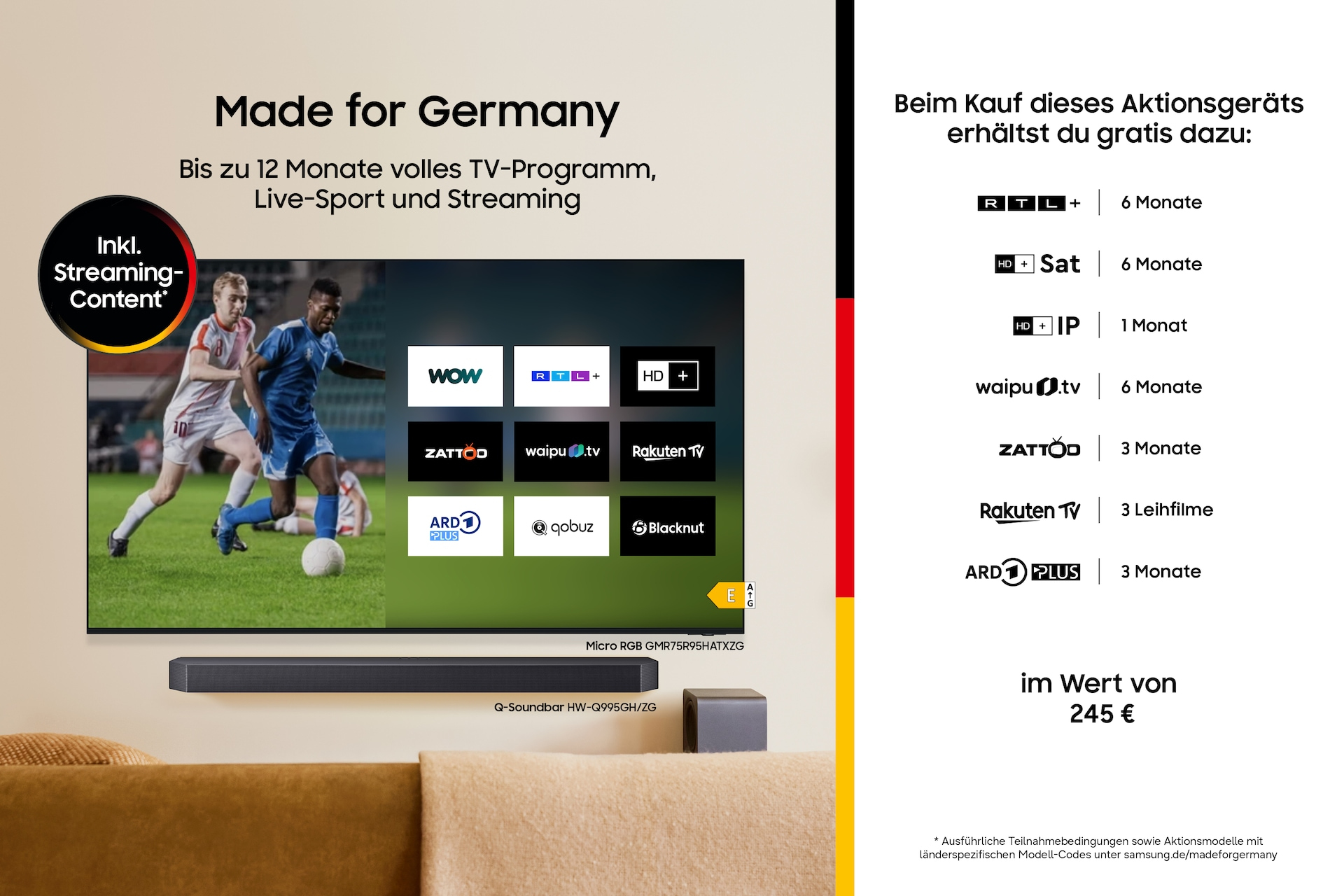Samsung GU55M80HAU MH80H 55 Mini LED 4K Vision AI Smart TV - LCD-TV - 139,7 cm