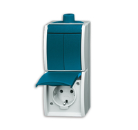 BUSCH JAEGER 2601/5/20EW-53-503 - CEE 7/3 - 2P+E - Blau - Wei� - IP44 - CE - 250 V